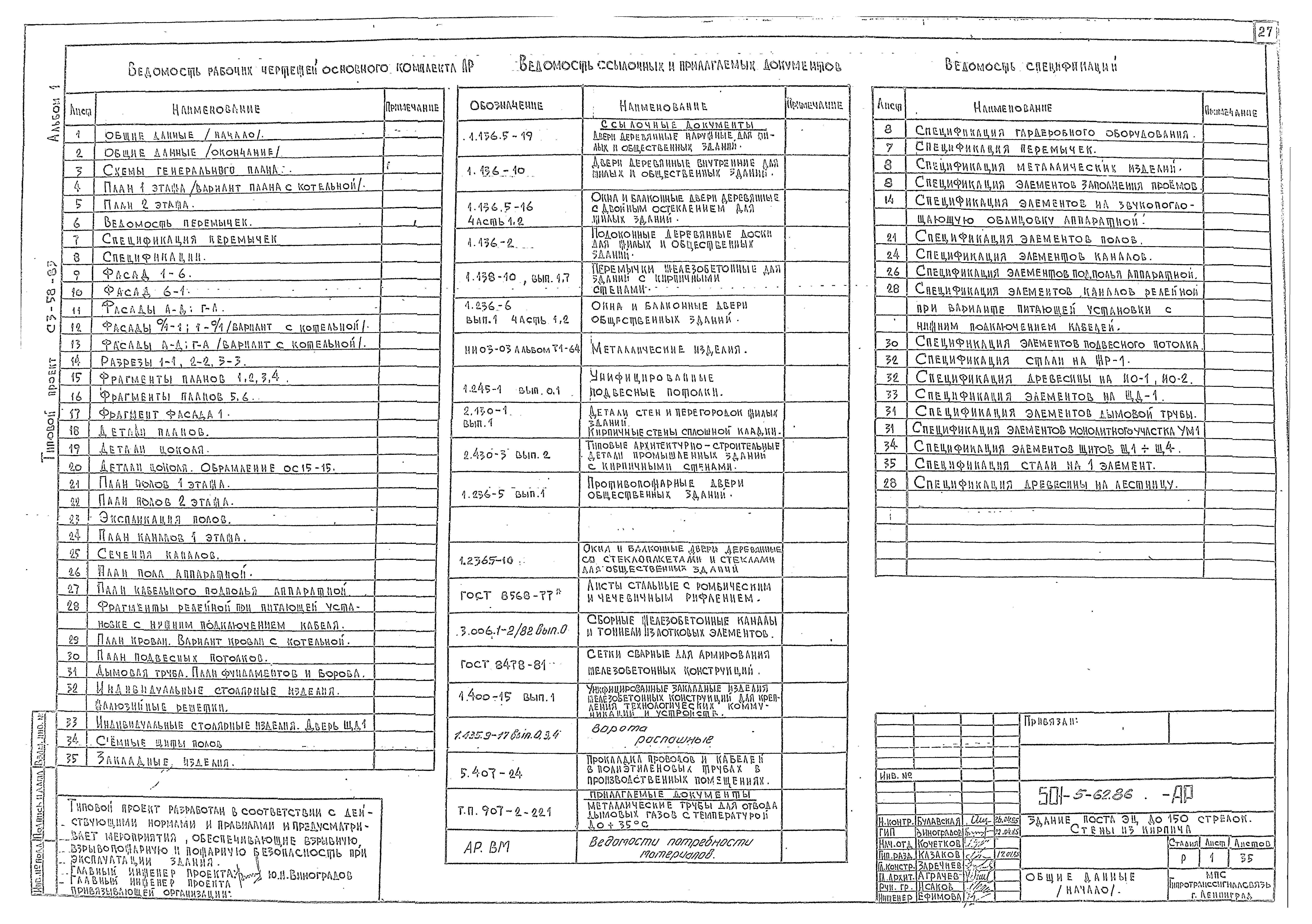 Типовой проект 501-5-62.86