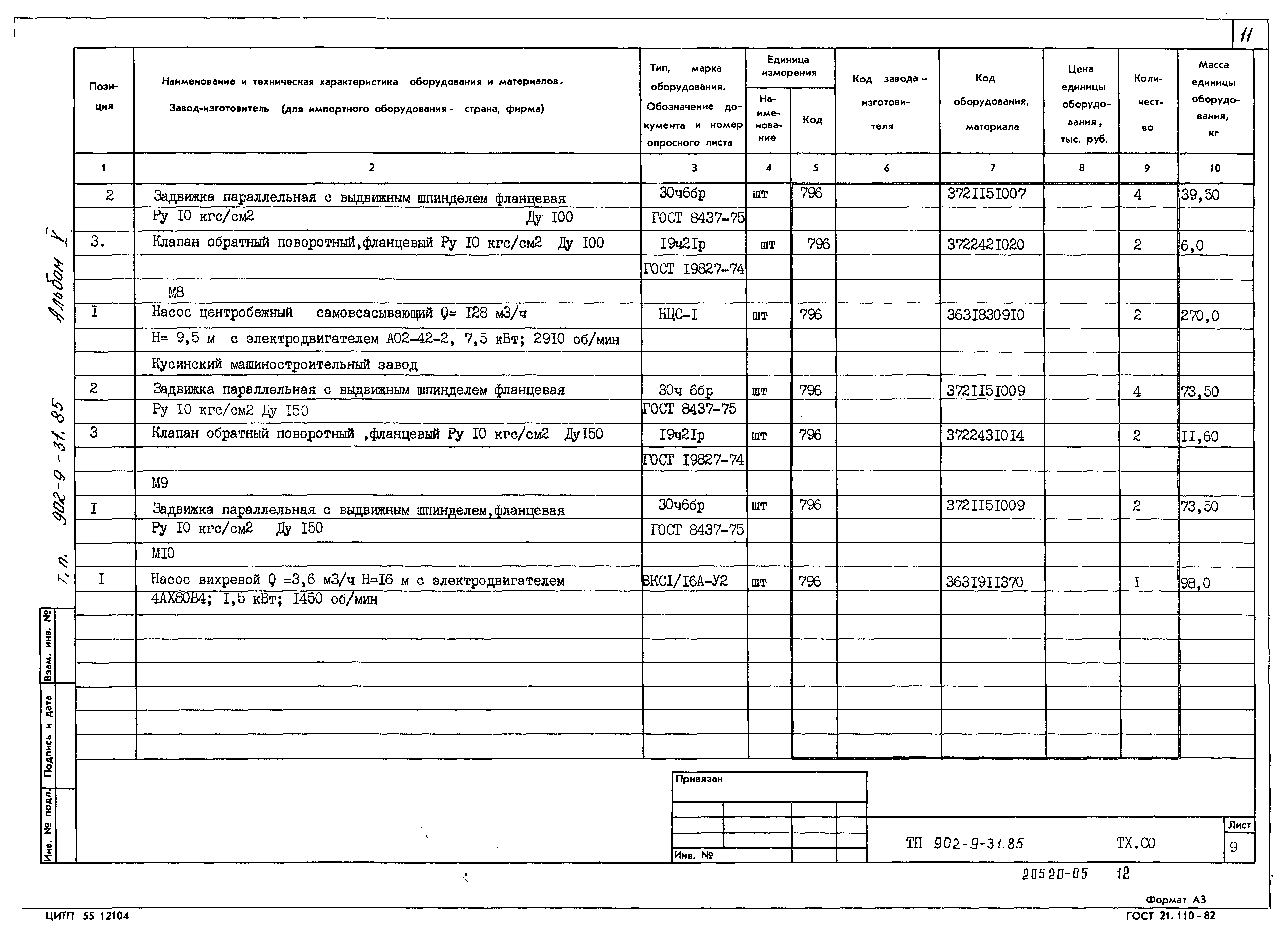 Типовой проект 902-9-31.85