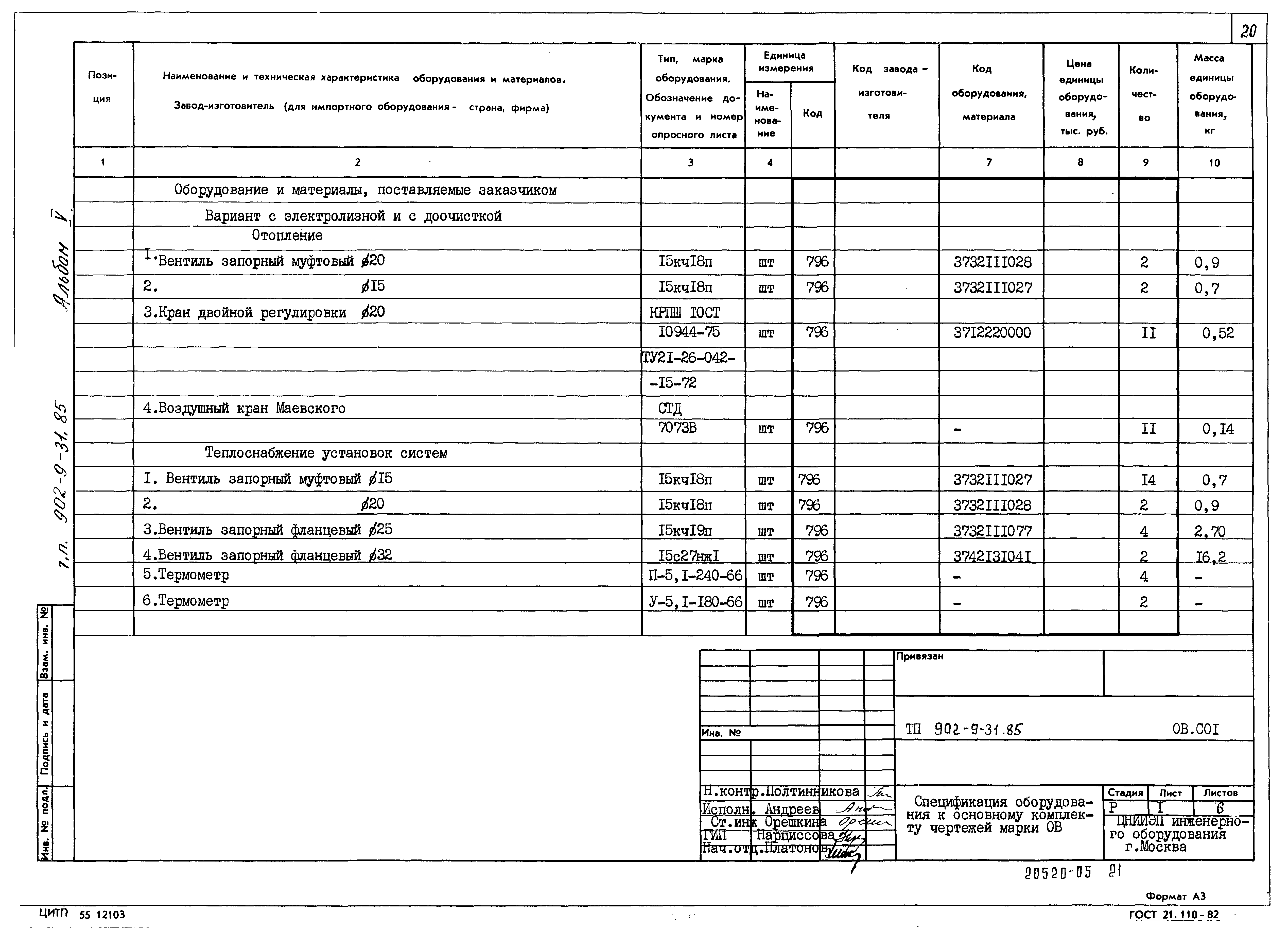 Типовой проект 902-9-31.85