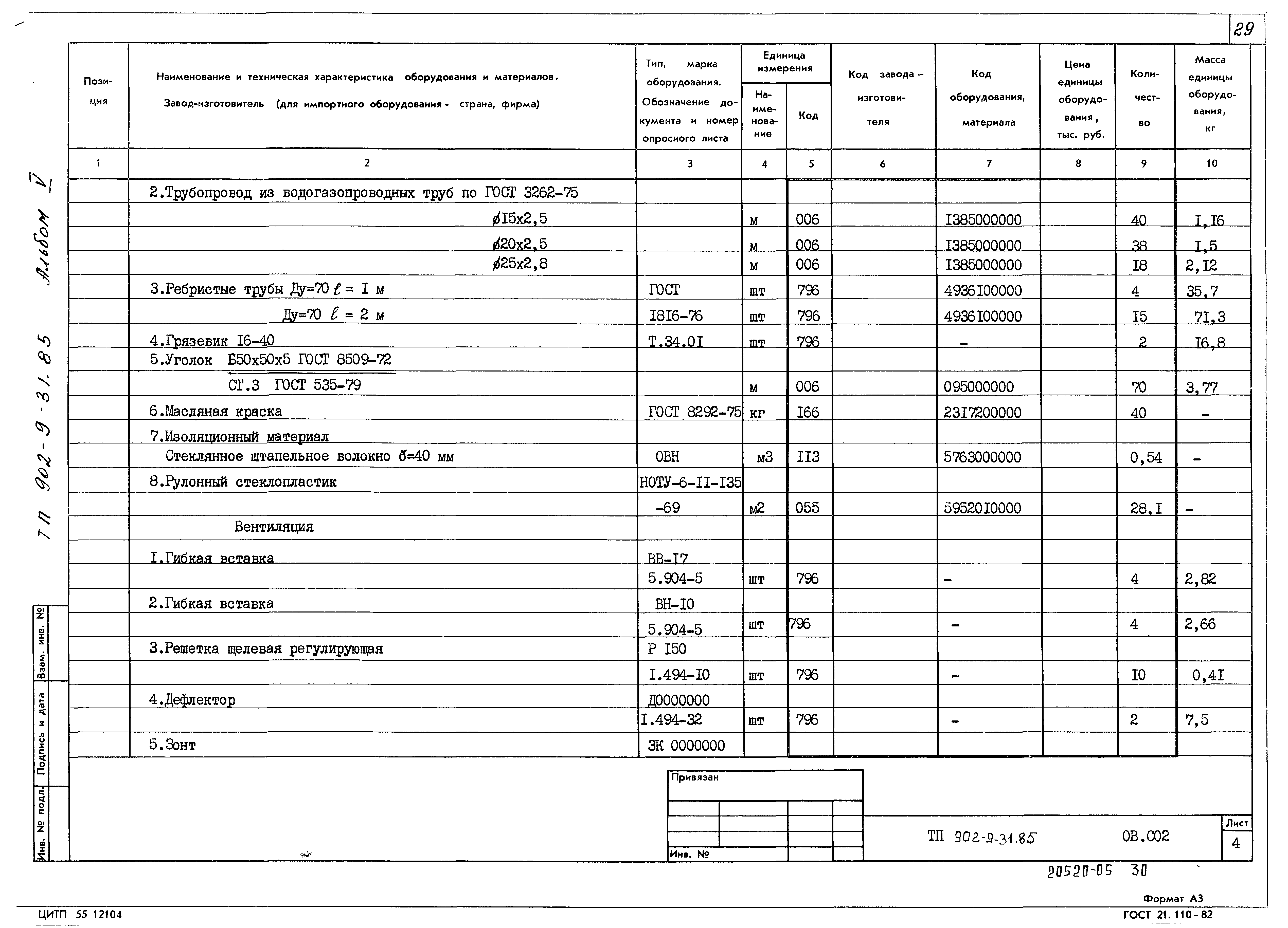 Типовой проект 902-9-31.85