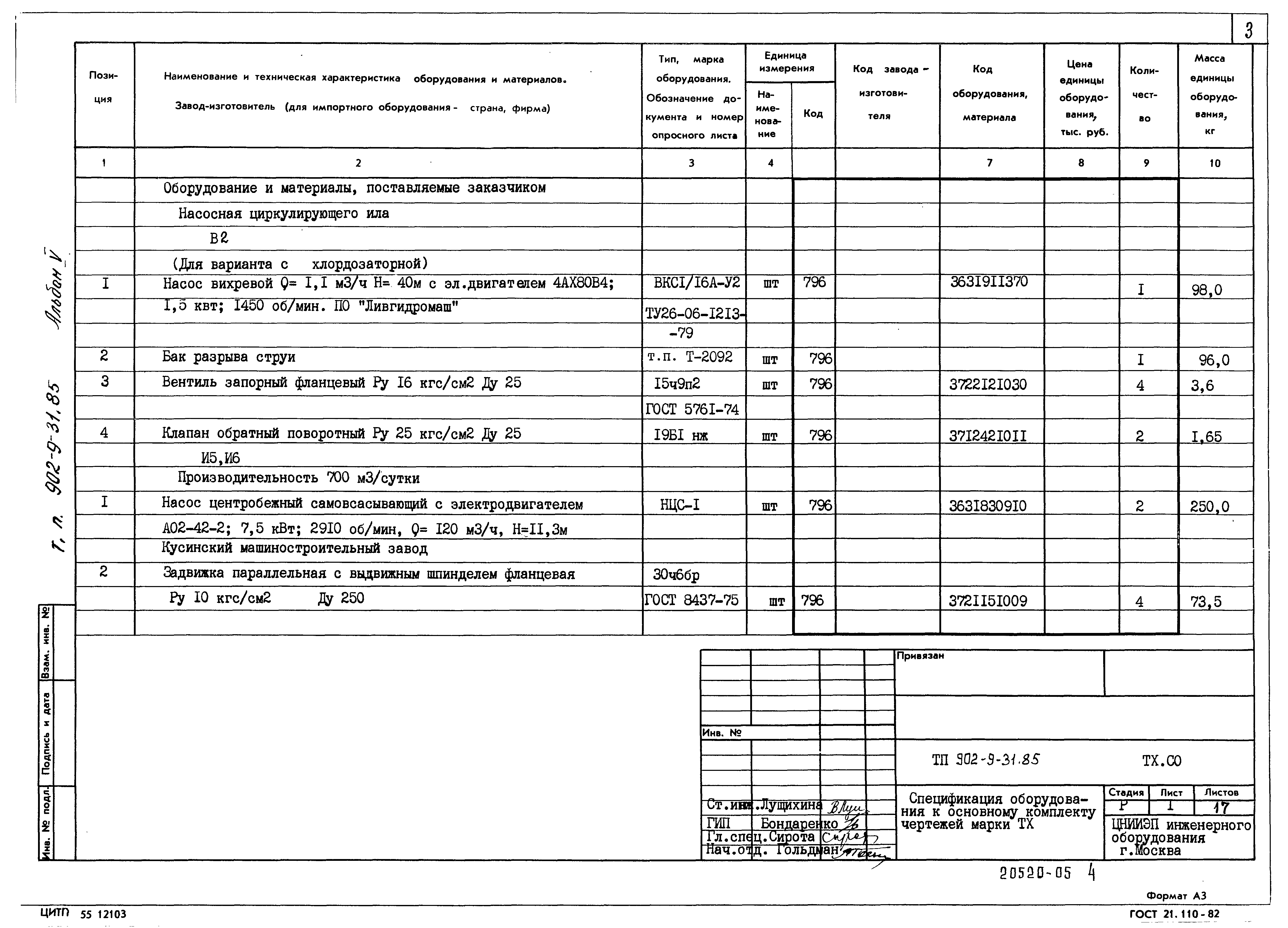 Типовой проект 902-9-31.85