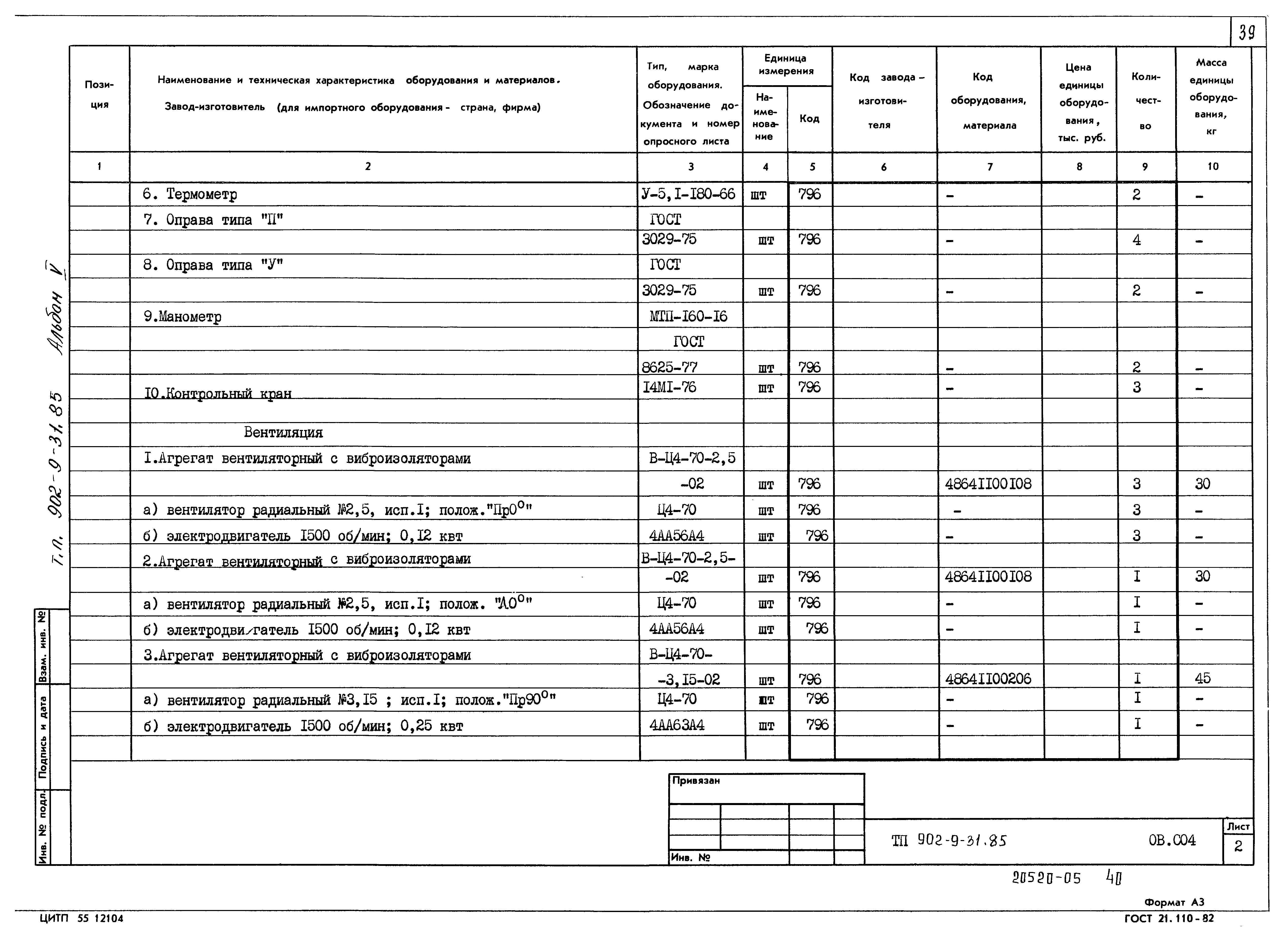 Типовой проект 902-9-31.85