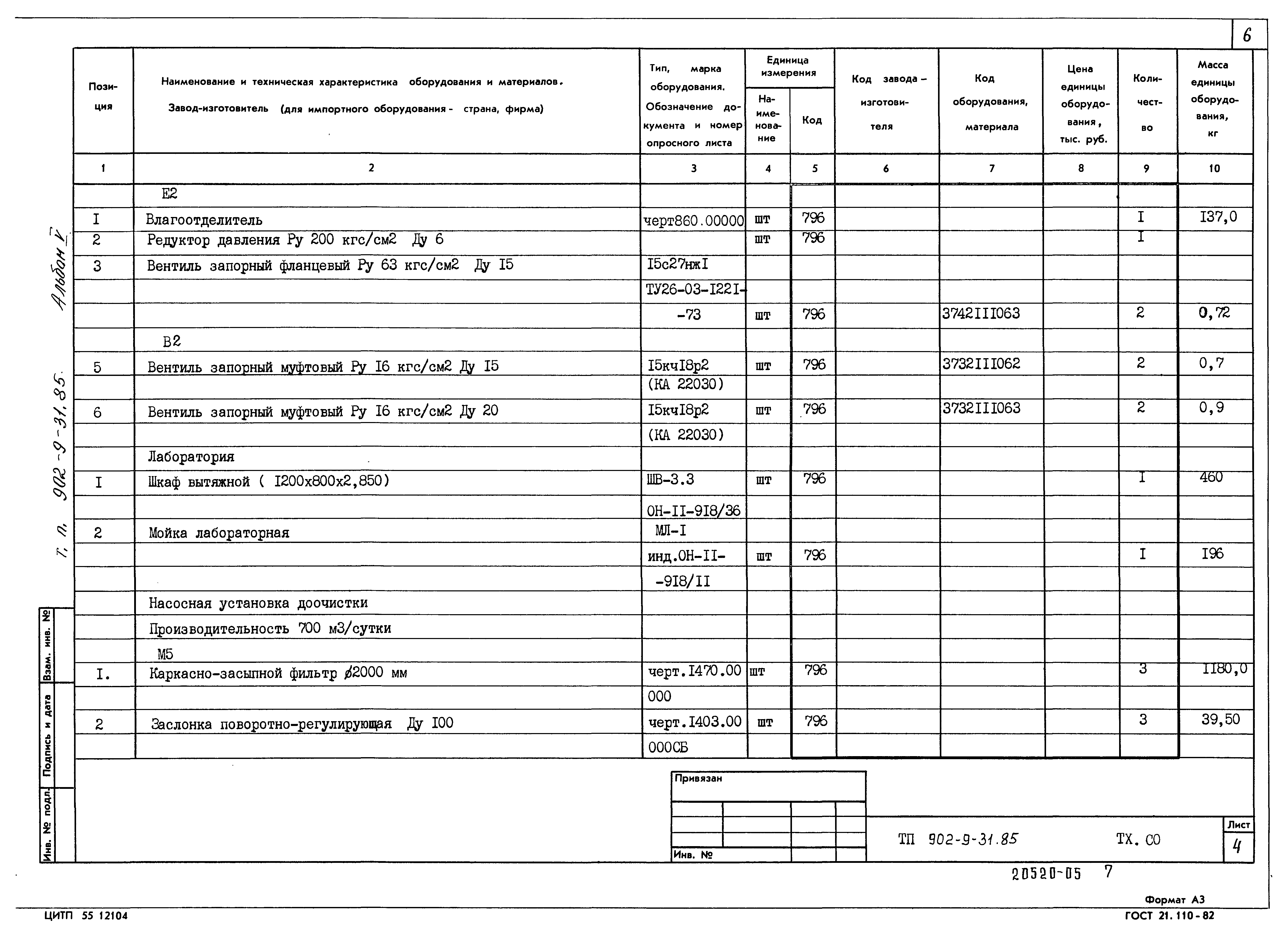 Типовой проект 902-9-31.85
