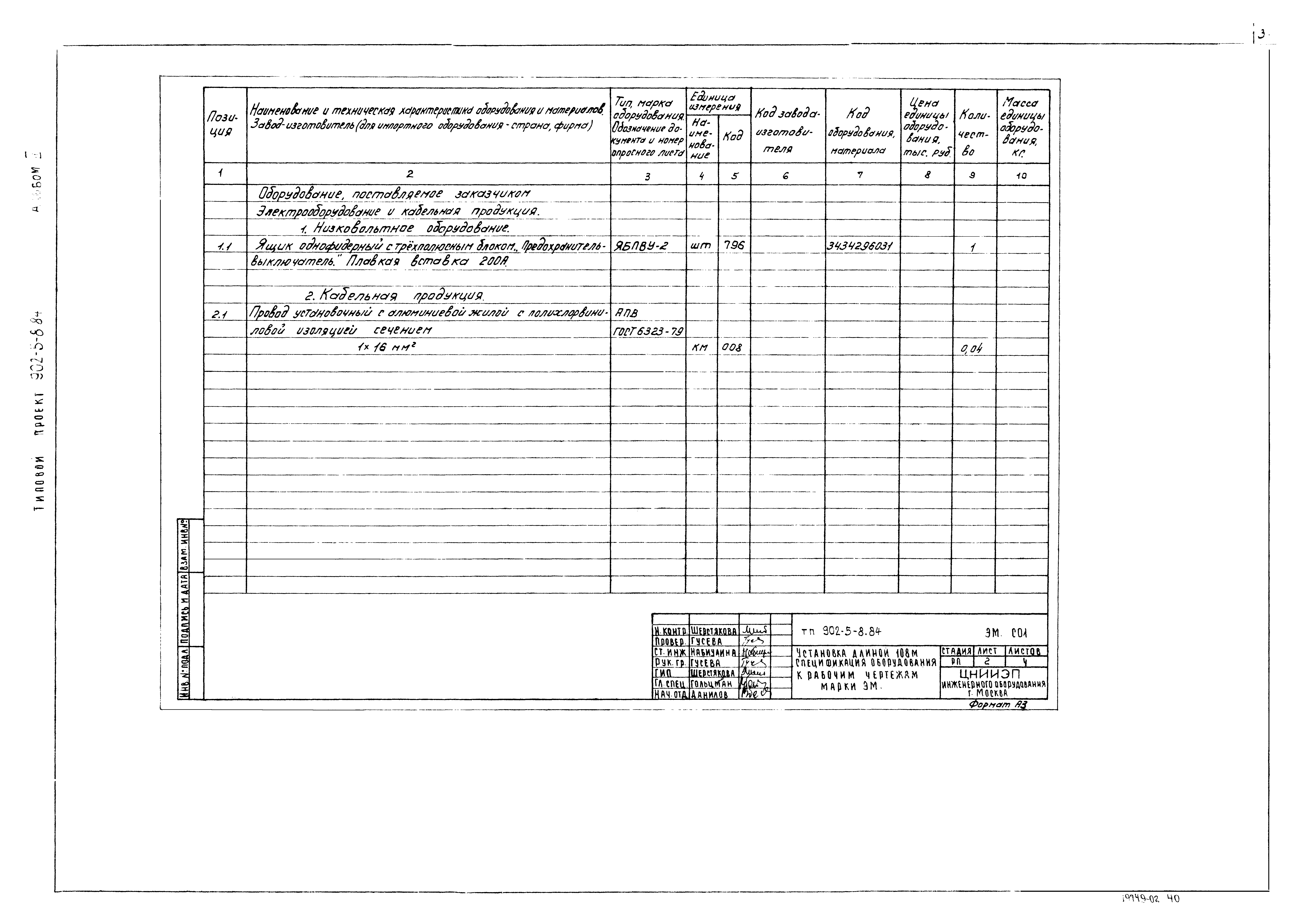 Типовой проект 902-5-8.84