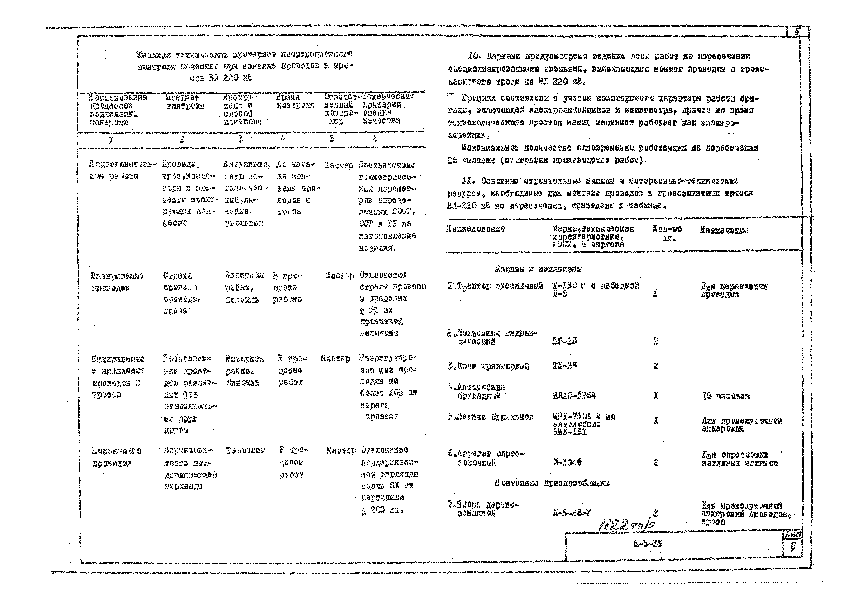 Технологическая карта К-5-39-3