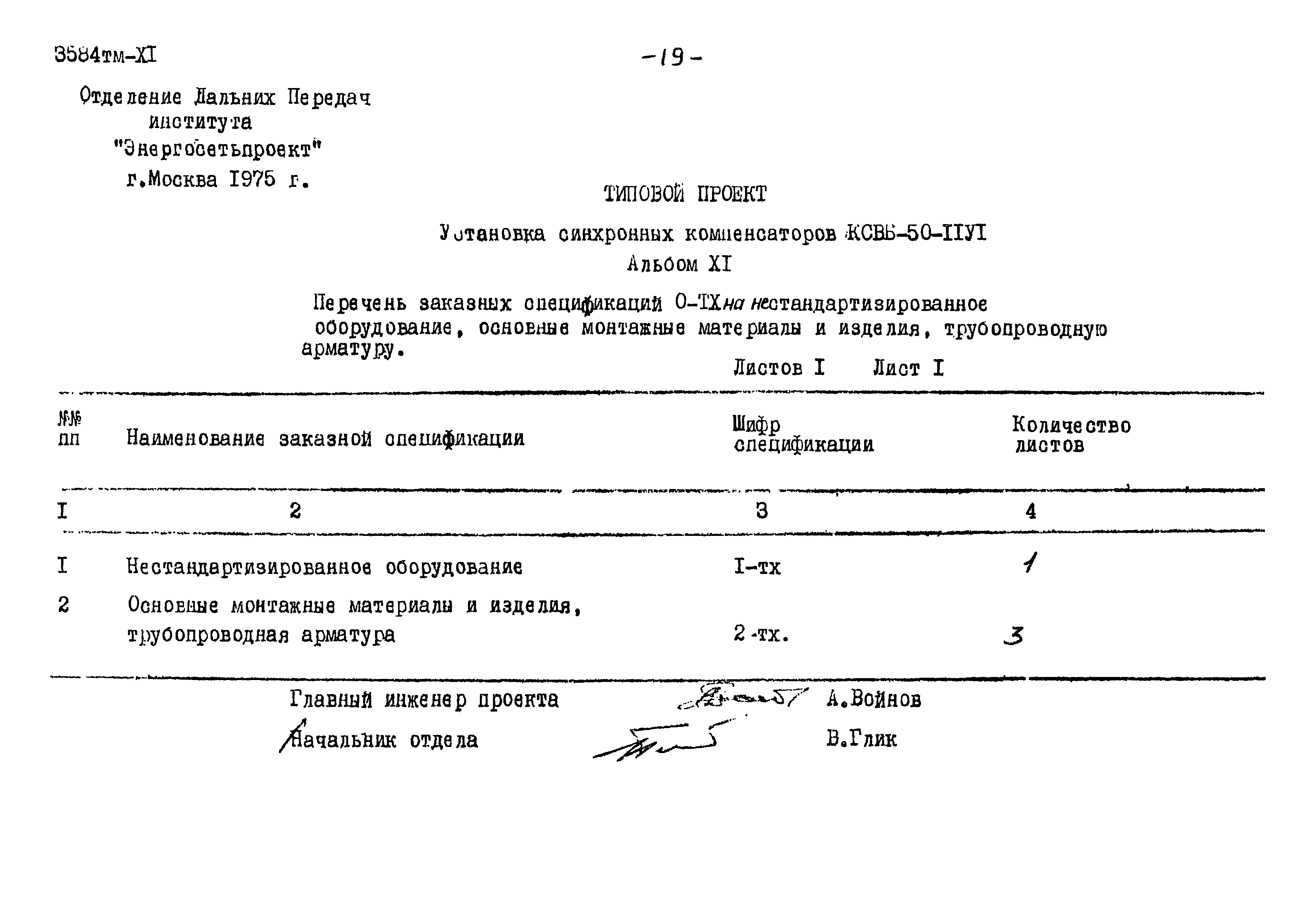 Типовой проект 3584тм