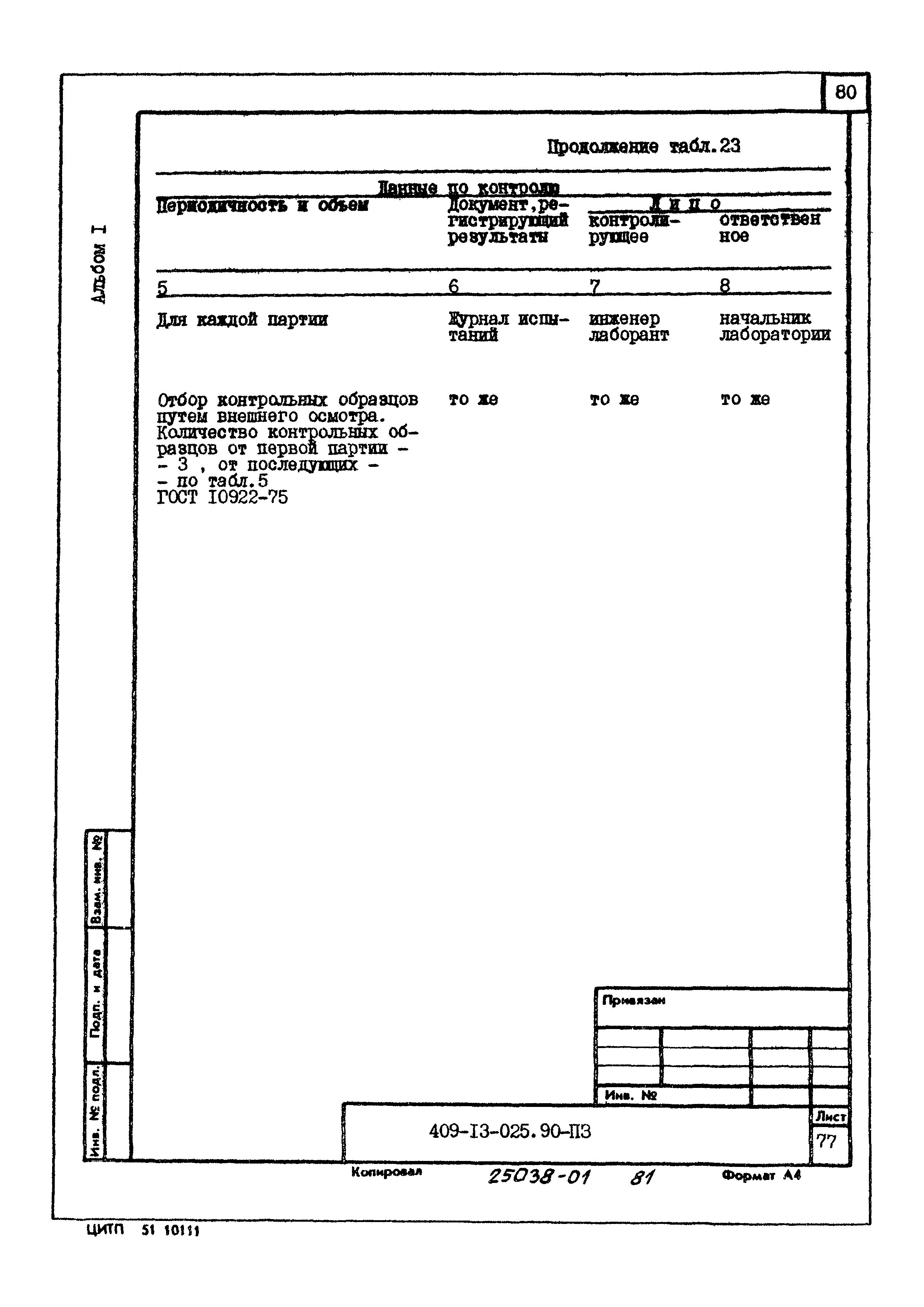 Типовые проектные решения 409-13-025.90