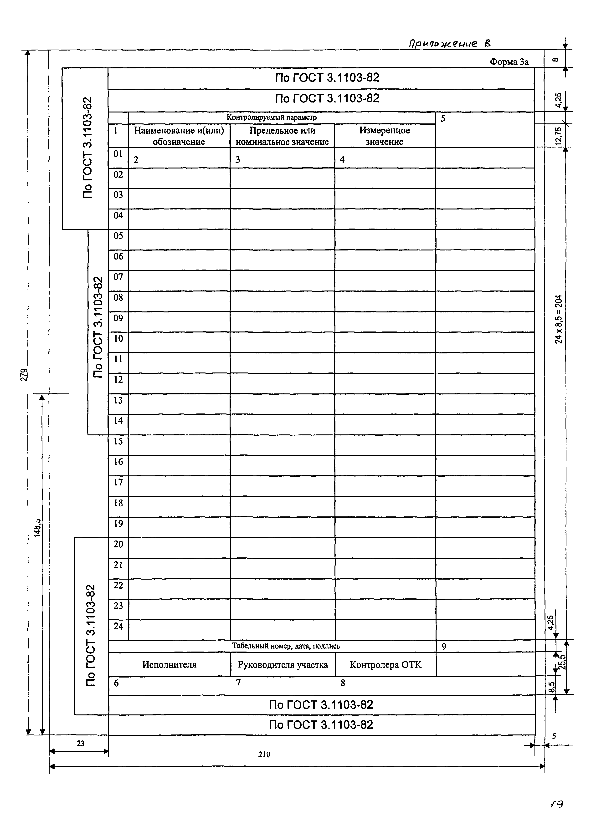 Карта контрольных замеров кондиционера