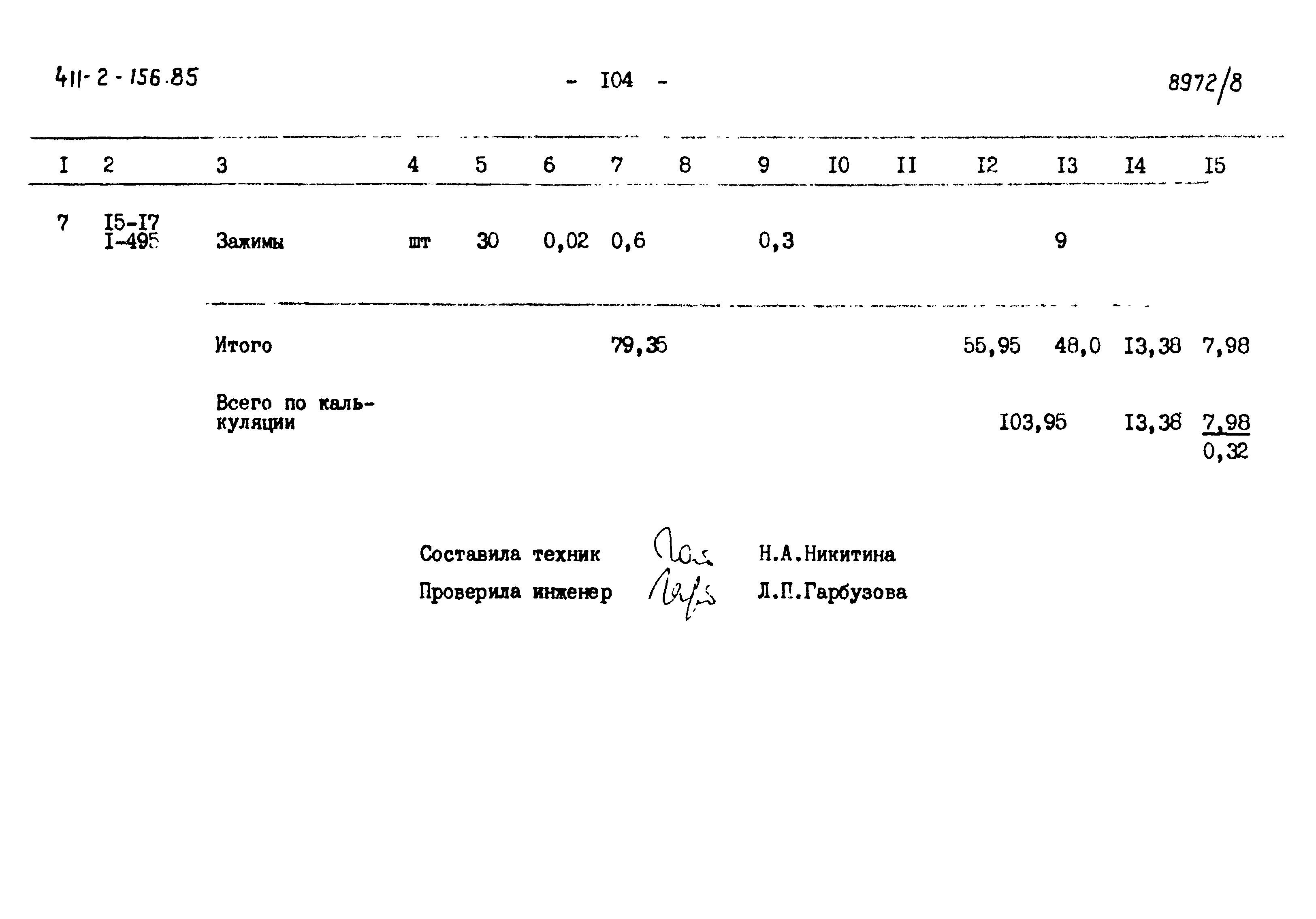 Типовой проект 411-2-156.85