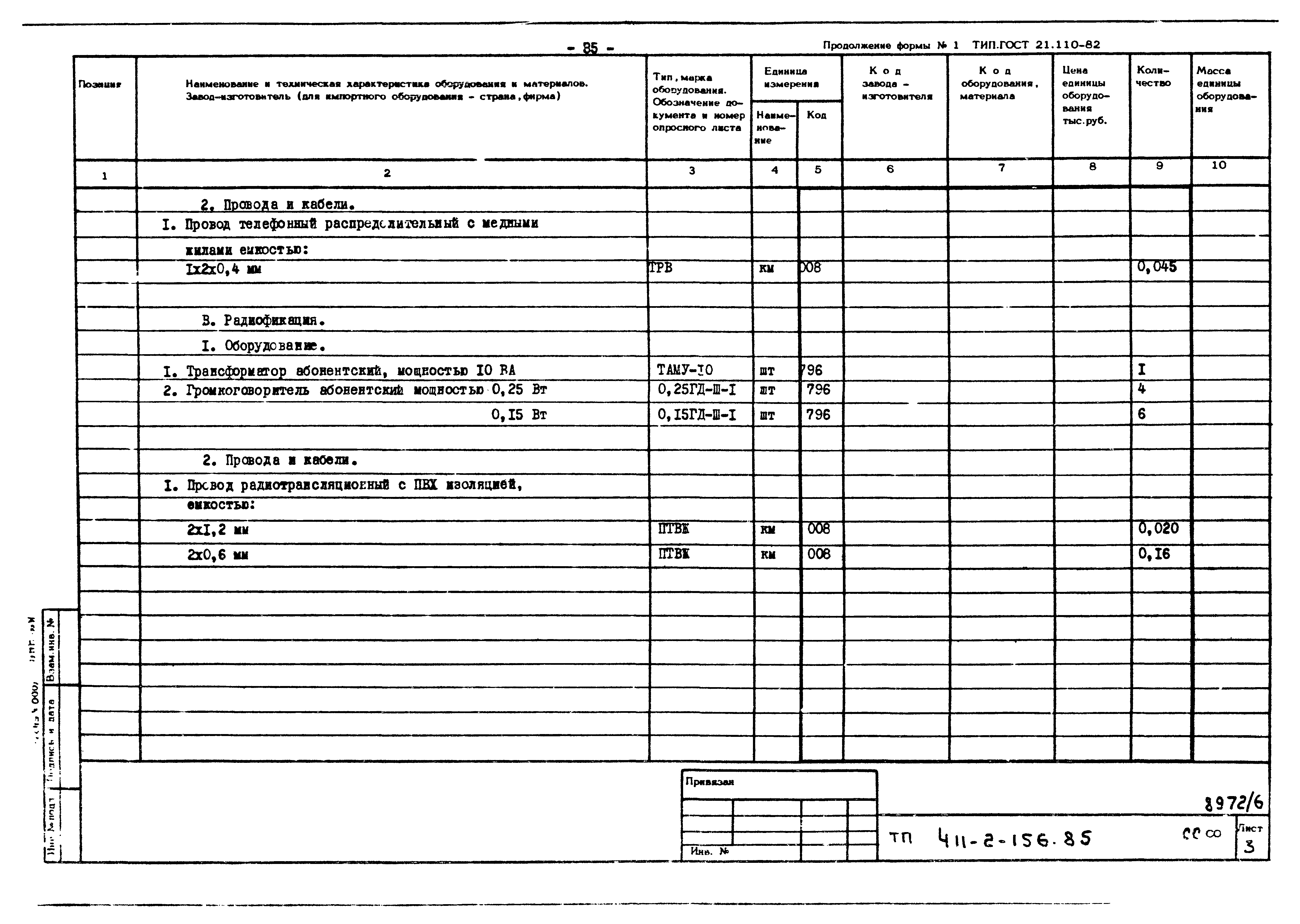 Типовой проект 411-2-156.85