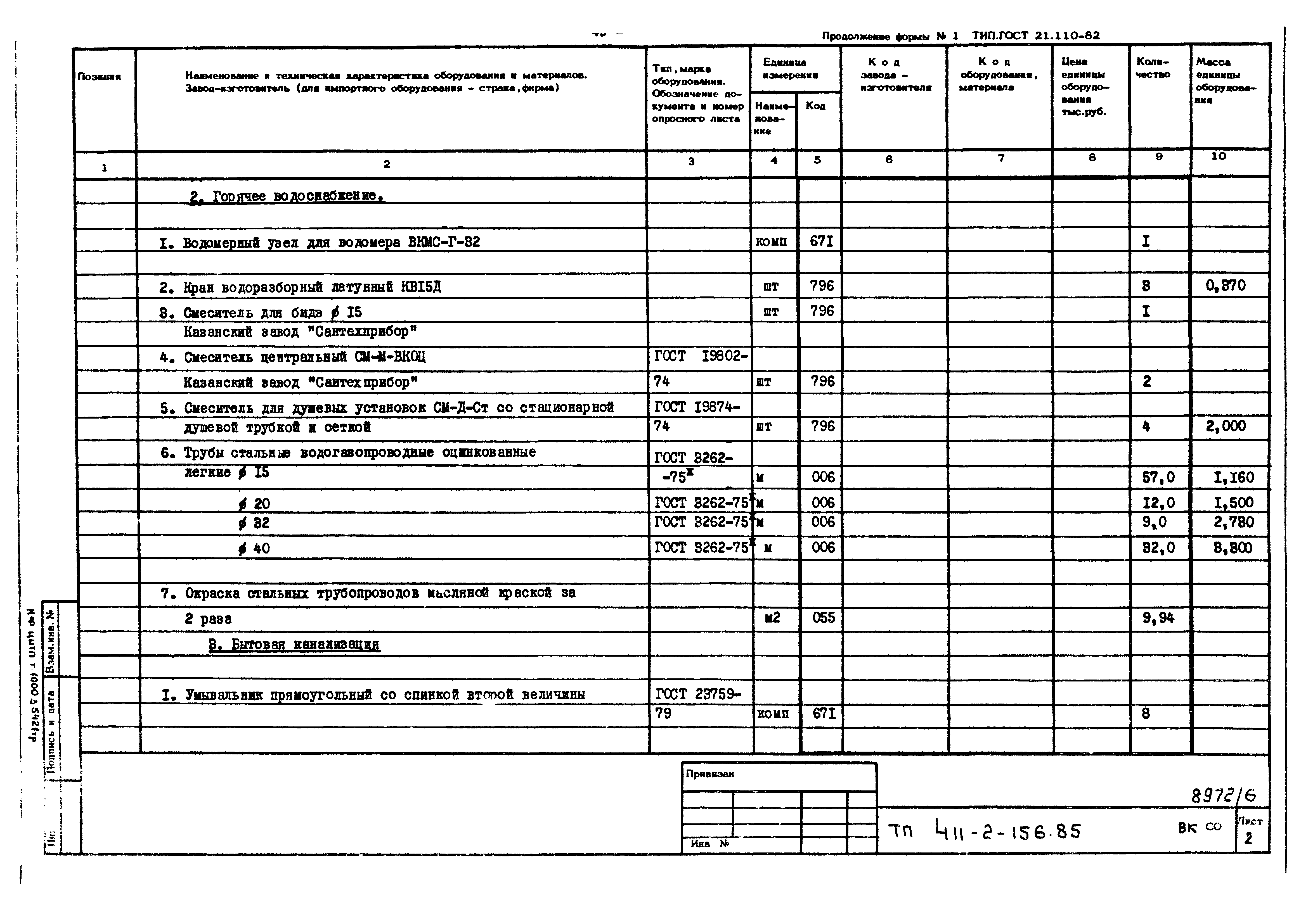 Типовой проект 411-2-156.85