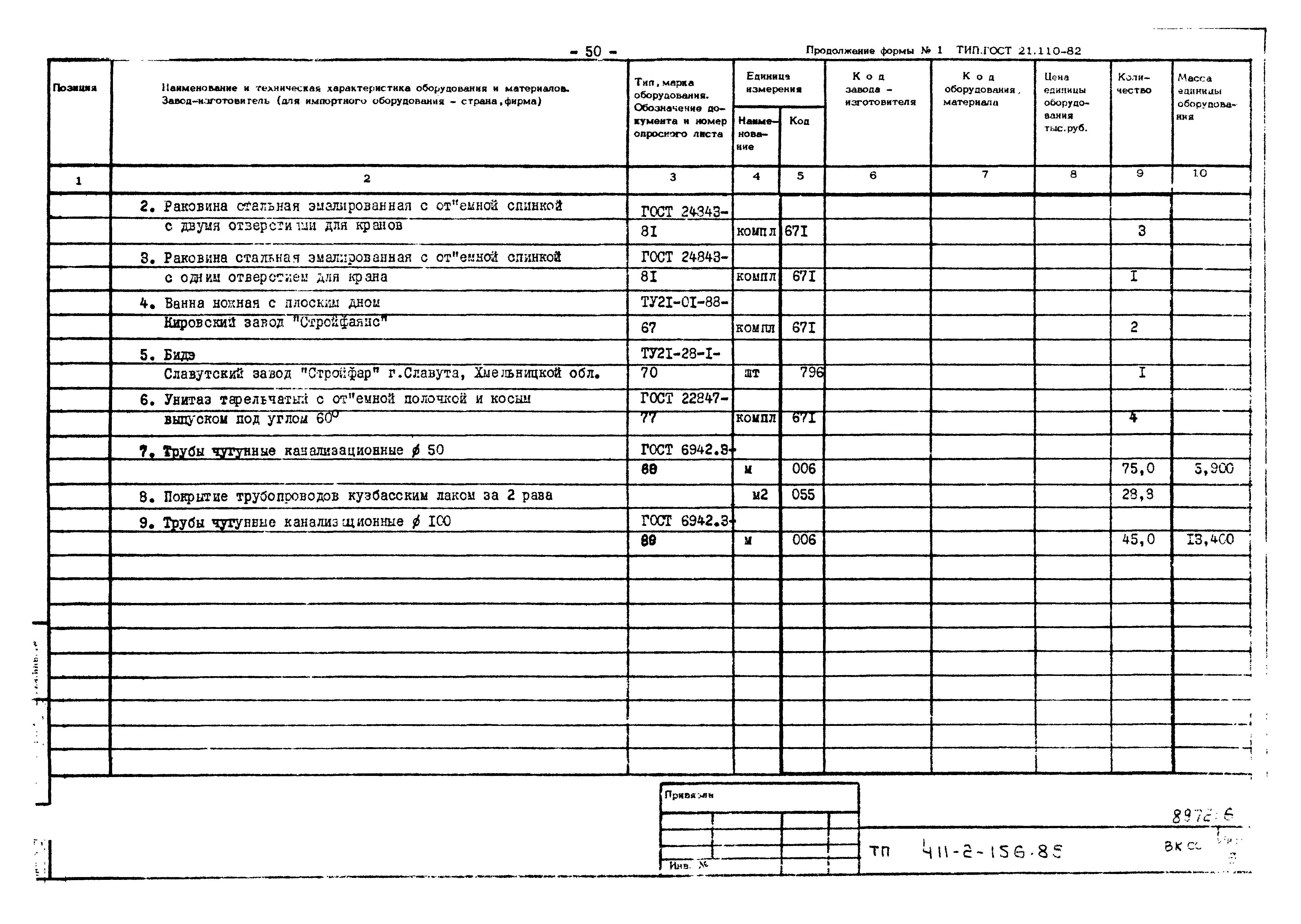 Типовой проект 411-2-156.85