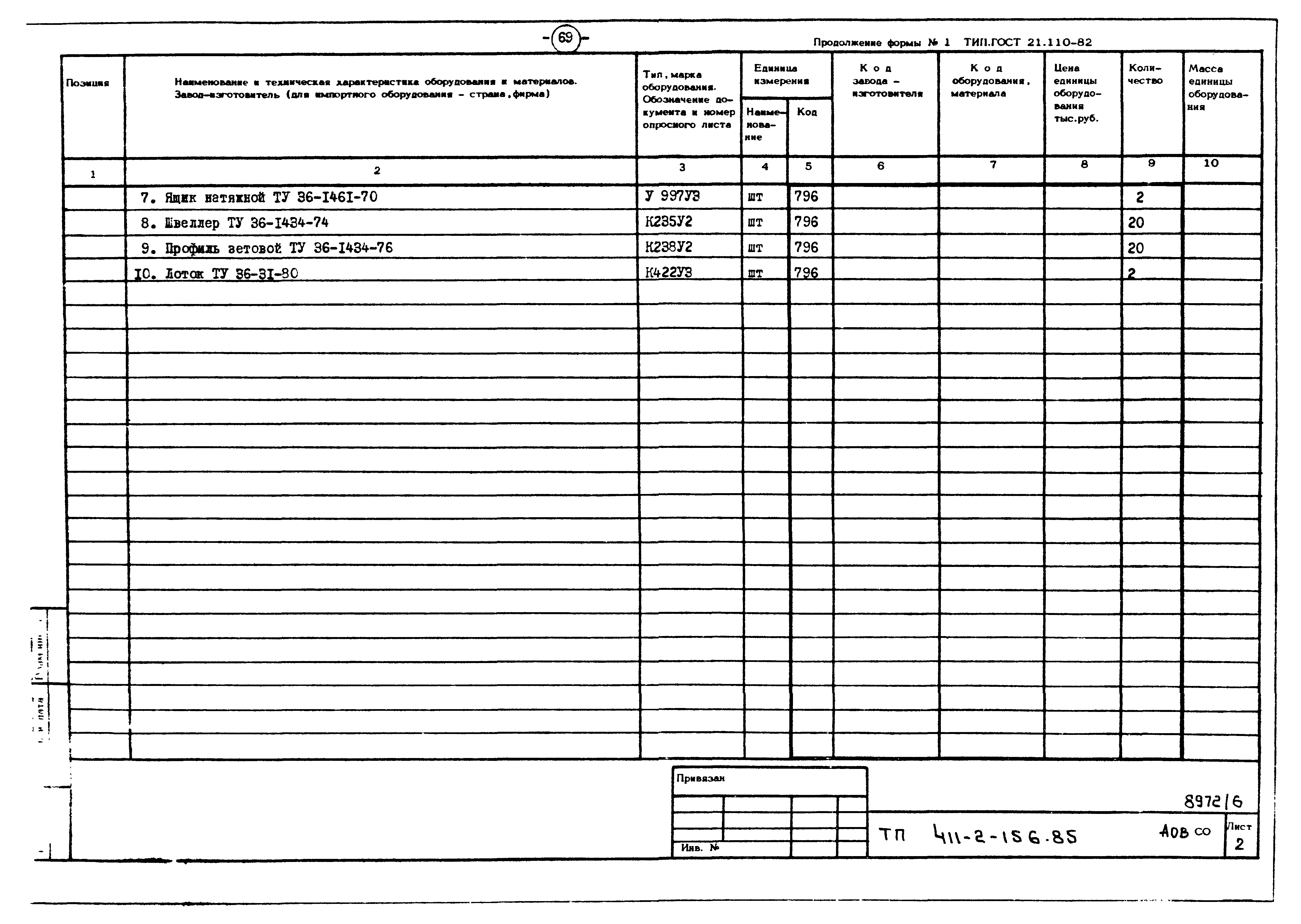Типовой проект 411-2-156.85