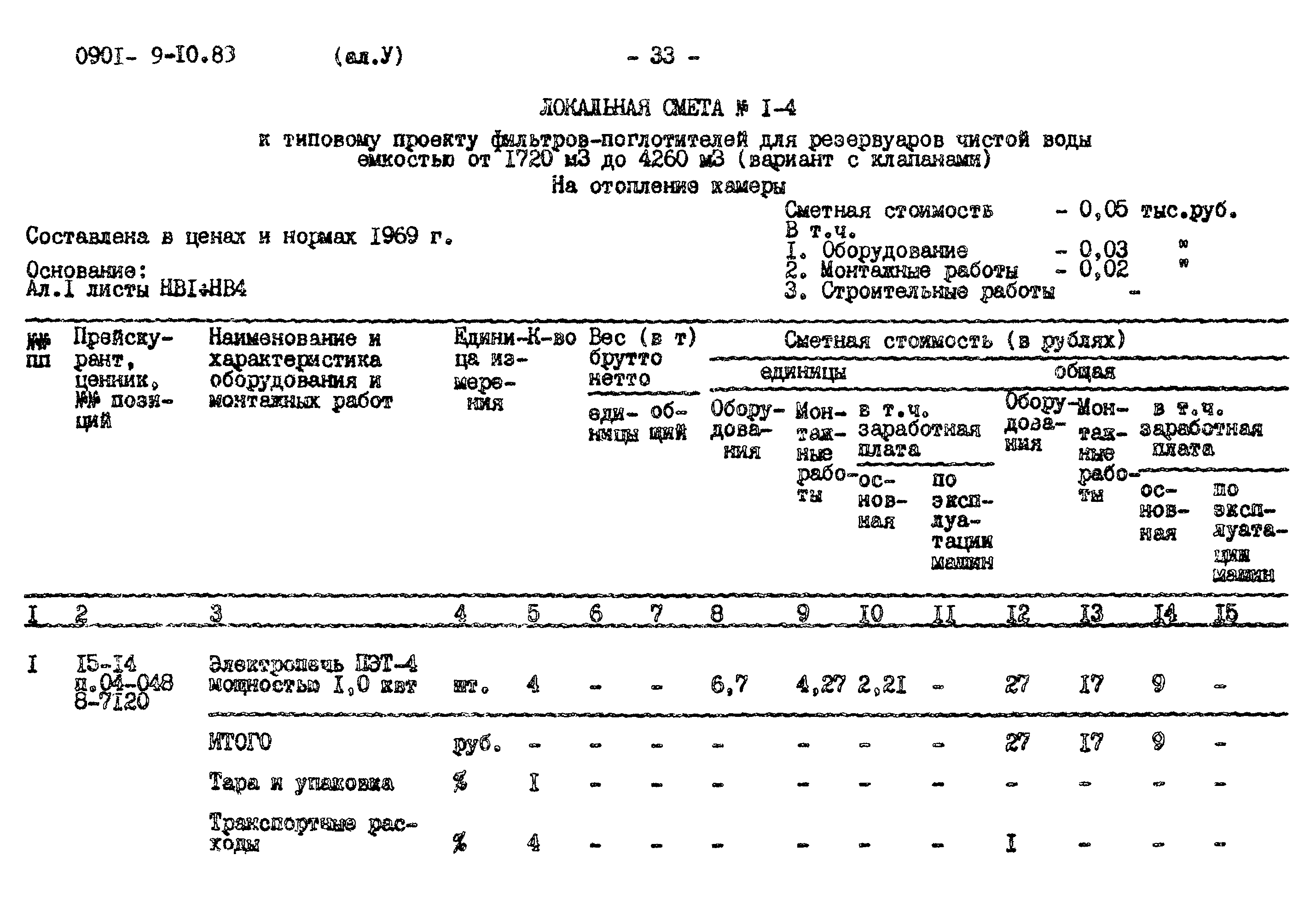Типовой проект 0901-9-10.83