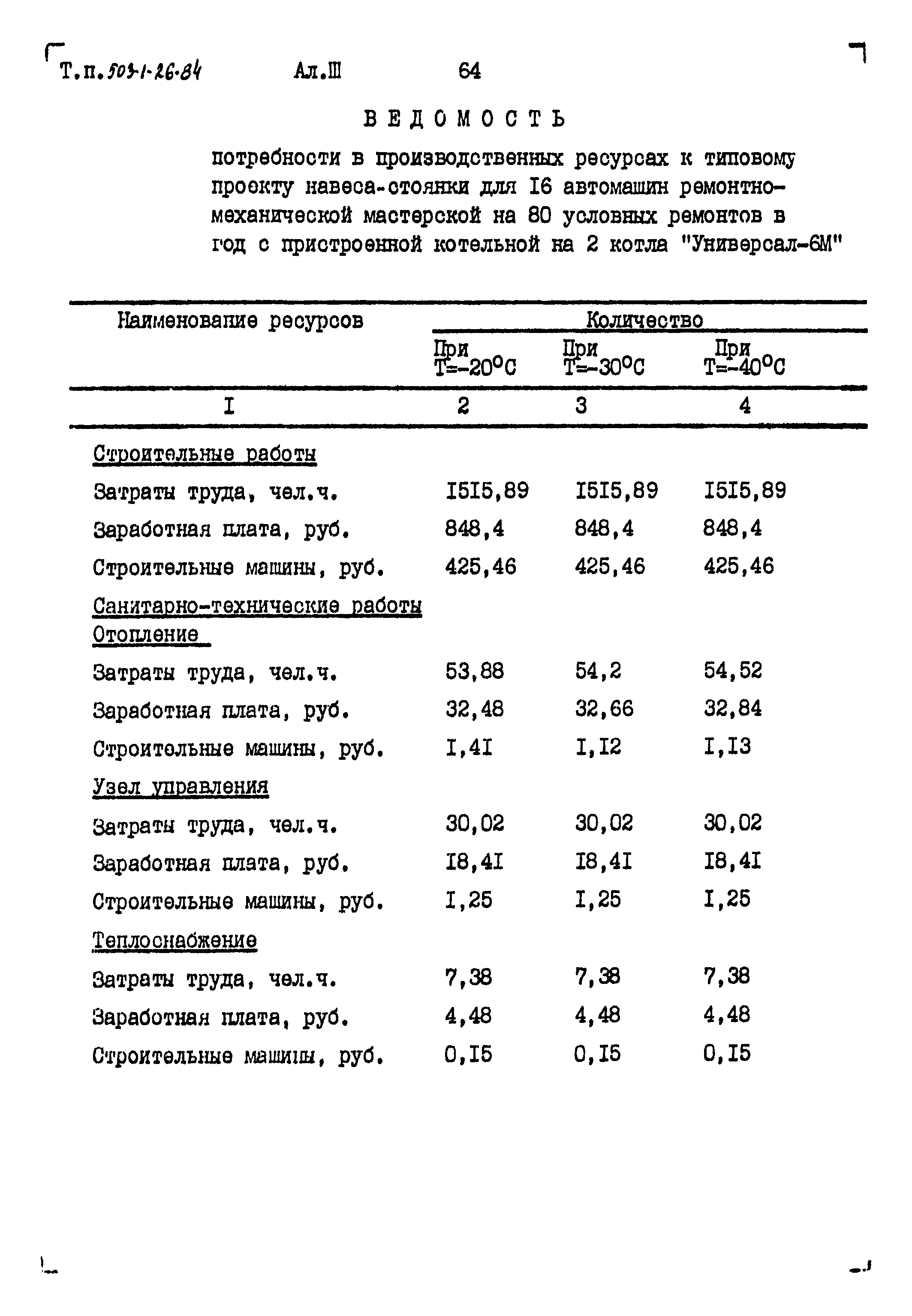 Типовой проект 503-1-26.84