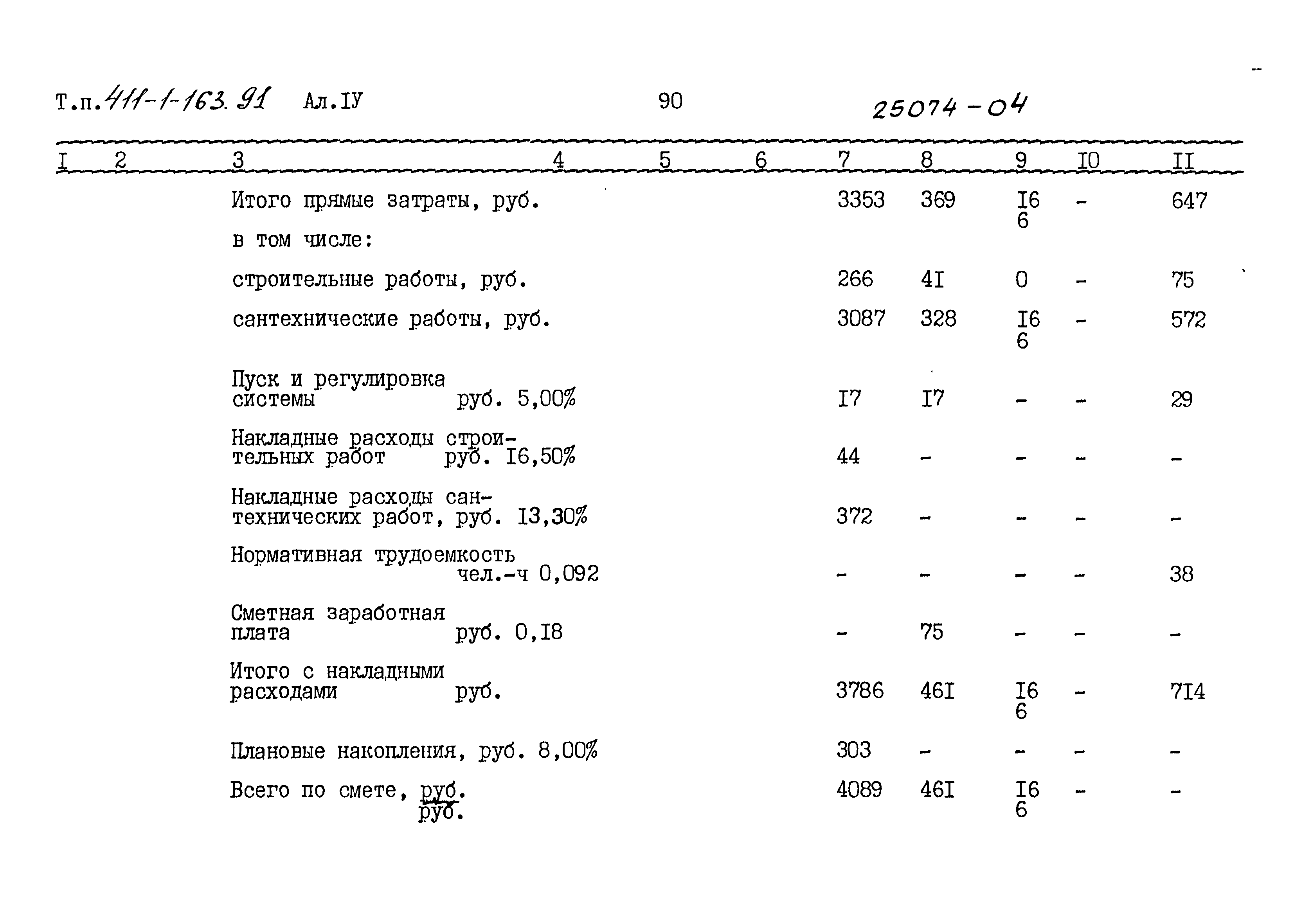 Типовой проект 411-1-163.91