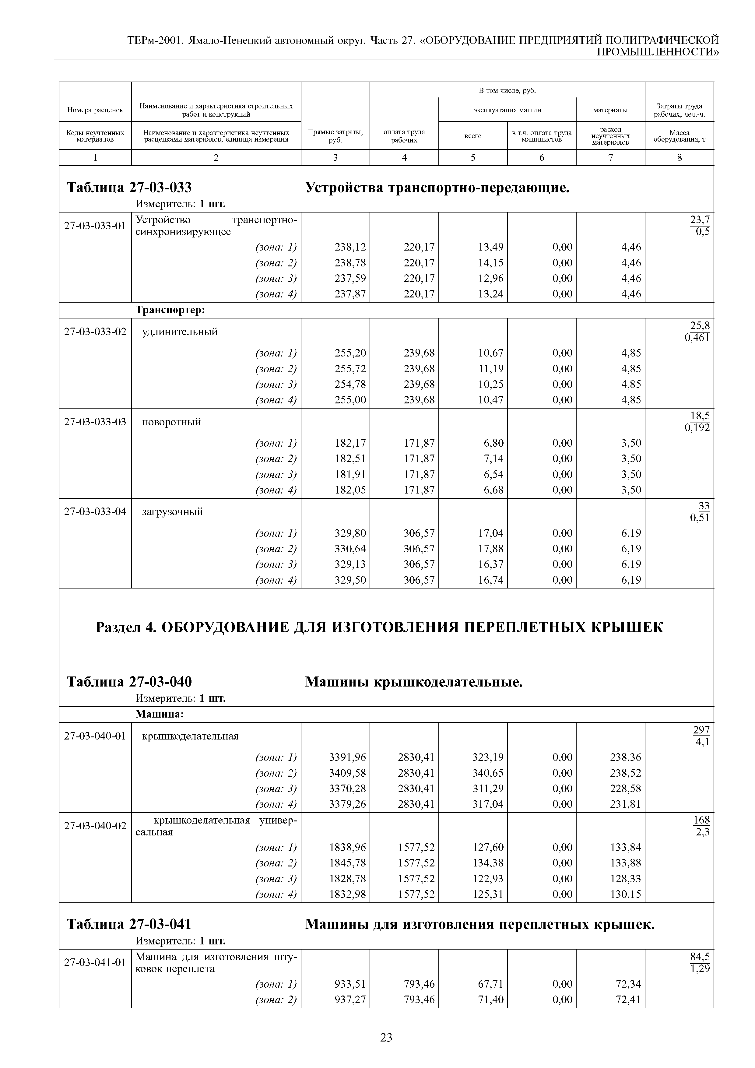 Скачать ТЕРм Ямало-Ненецкий автономный округ 27-2001 Часть 27. Оборудование  предприятий полиграфической промышленности