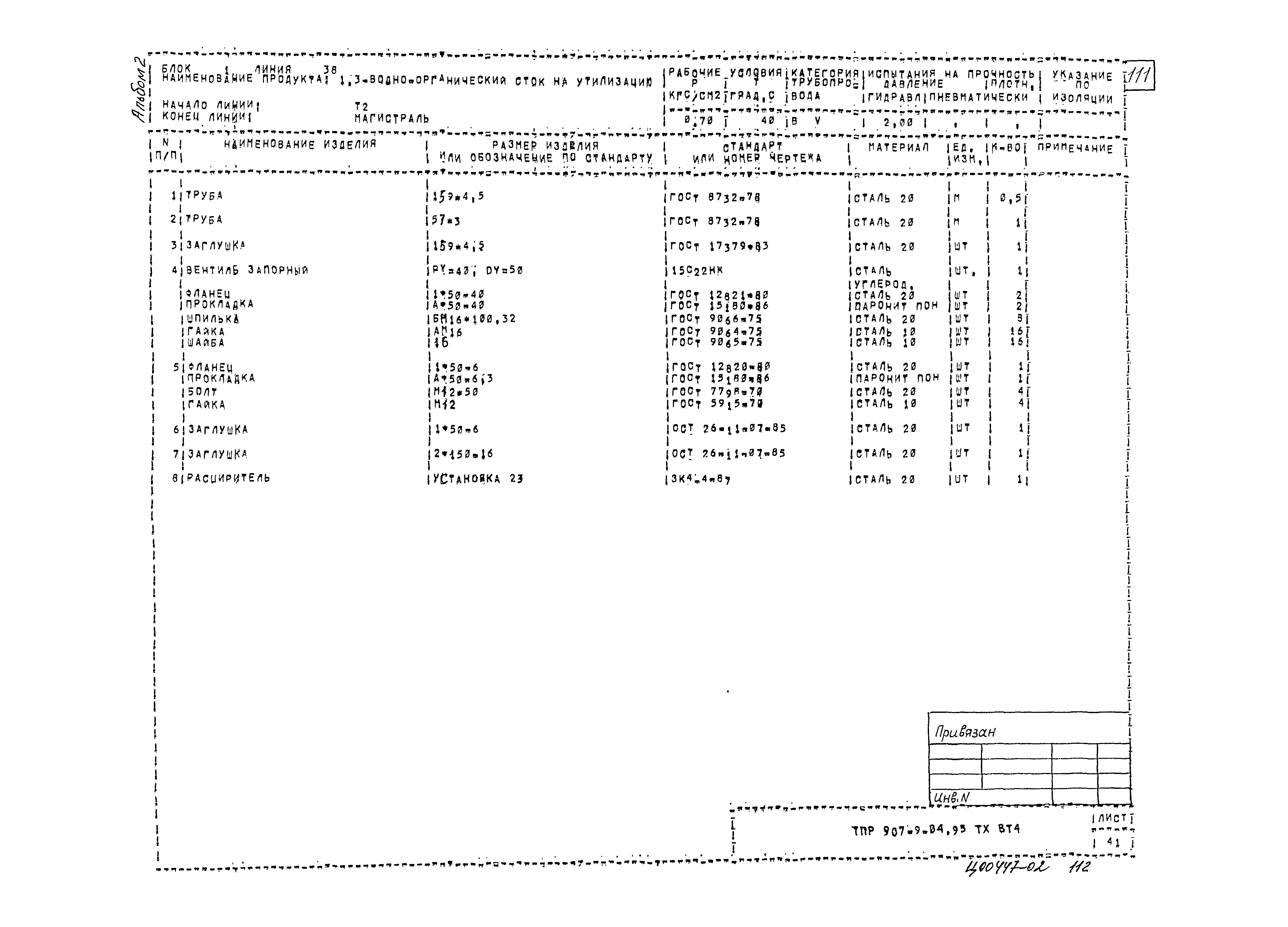 Типовые проектные решения 907-9-04.95