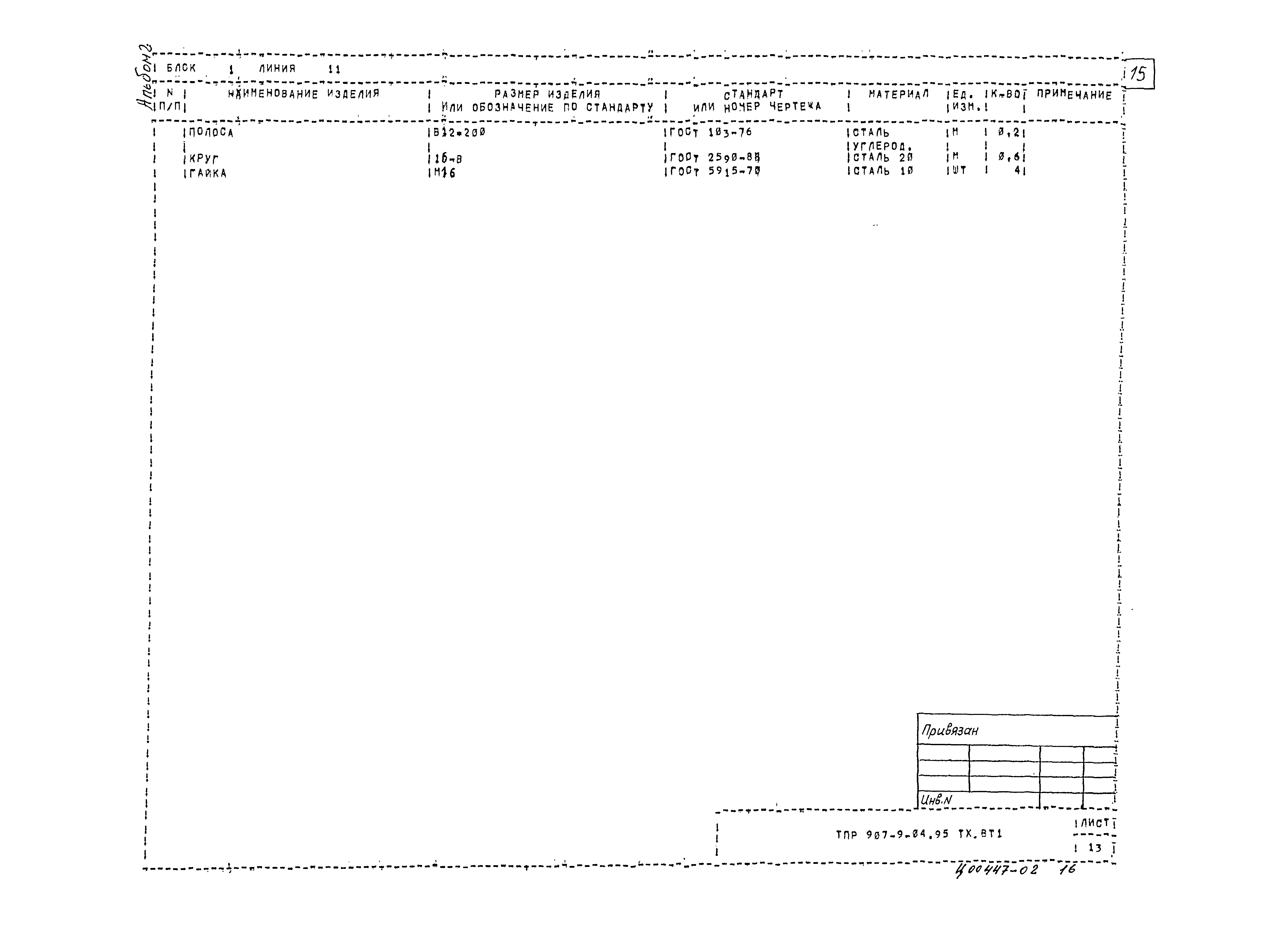 Типовые проектные решения 907-9-04.95