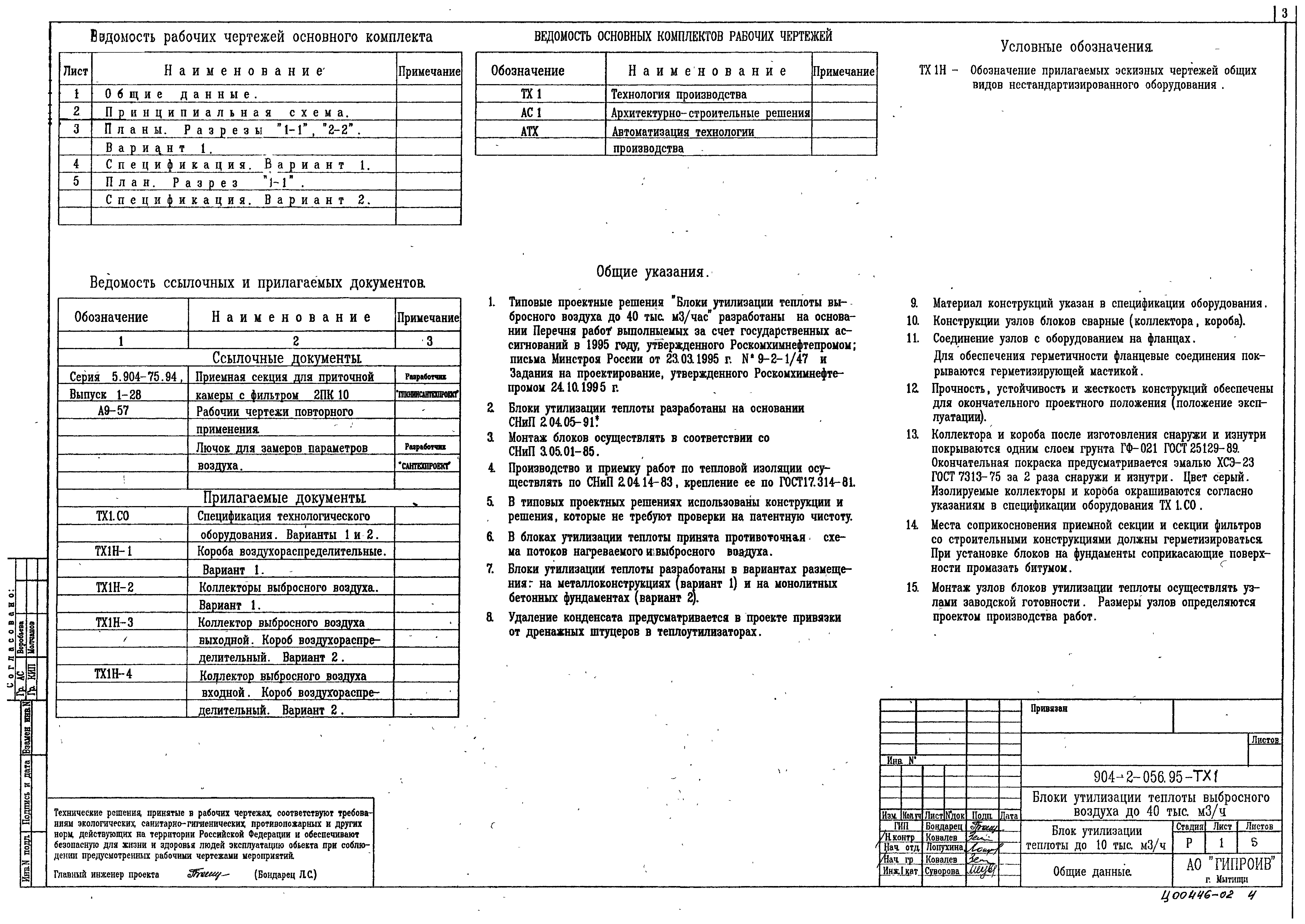 Типовые проектные решения 904-2-056.95