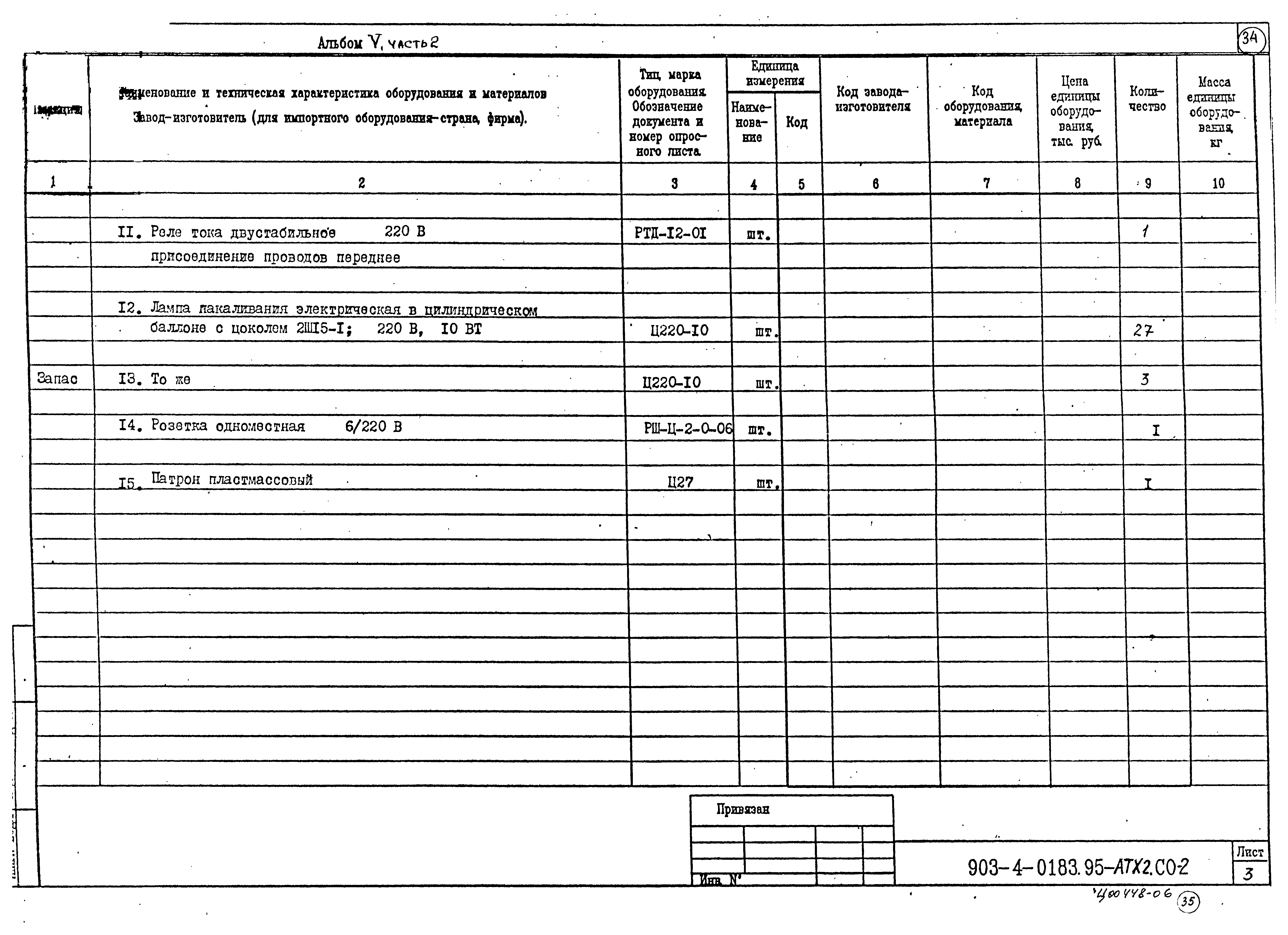Типовые проектные решения 903-4-0183.95