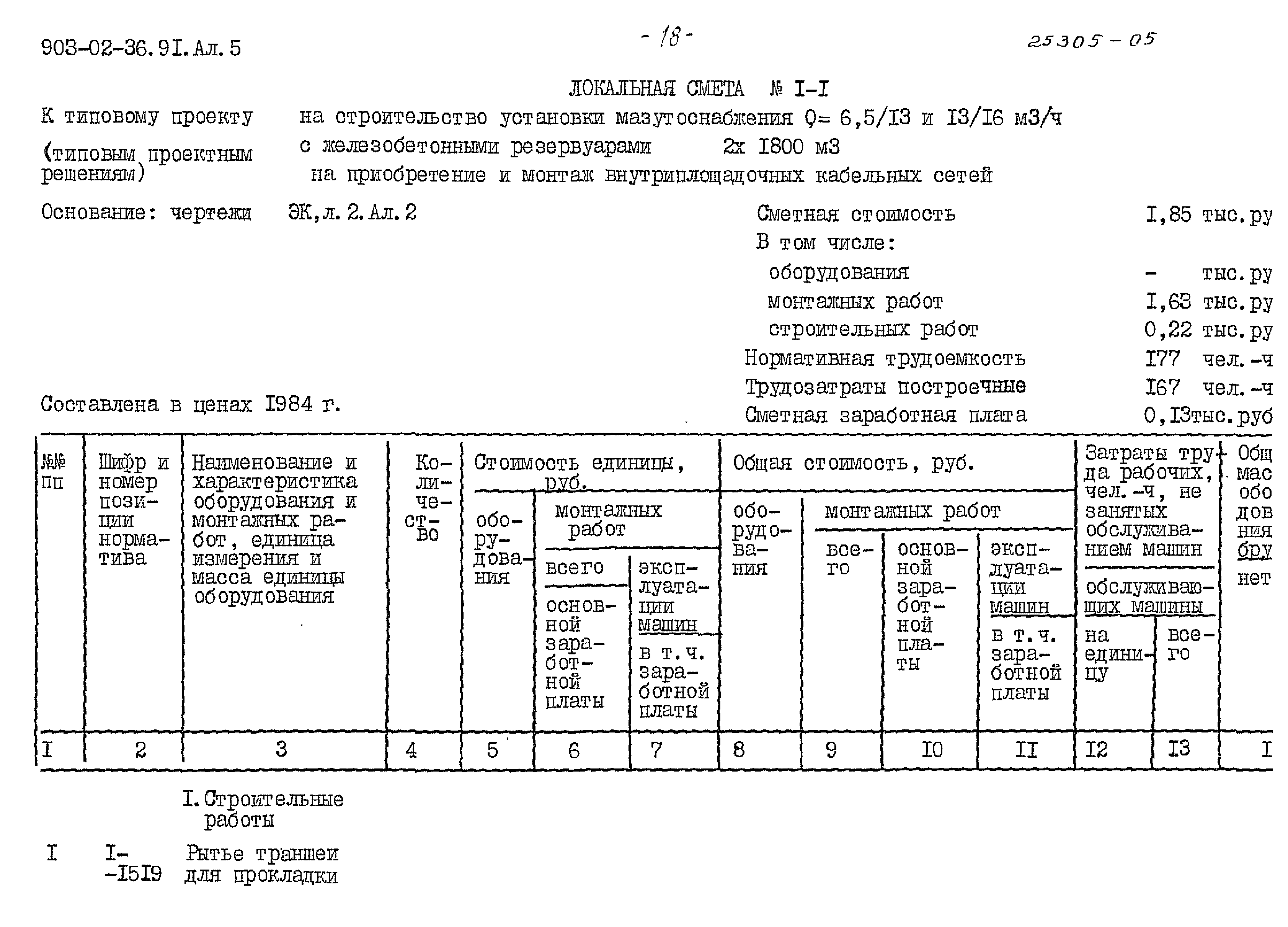 Скачать Типовые материалы для проектирования 903-02-36.91 Альбом 5. Сметы