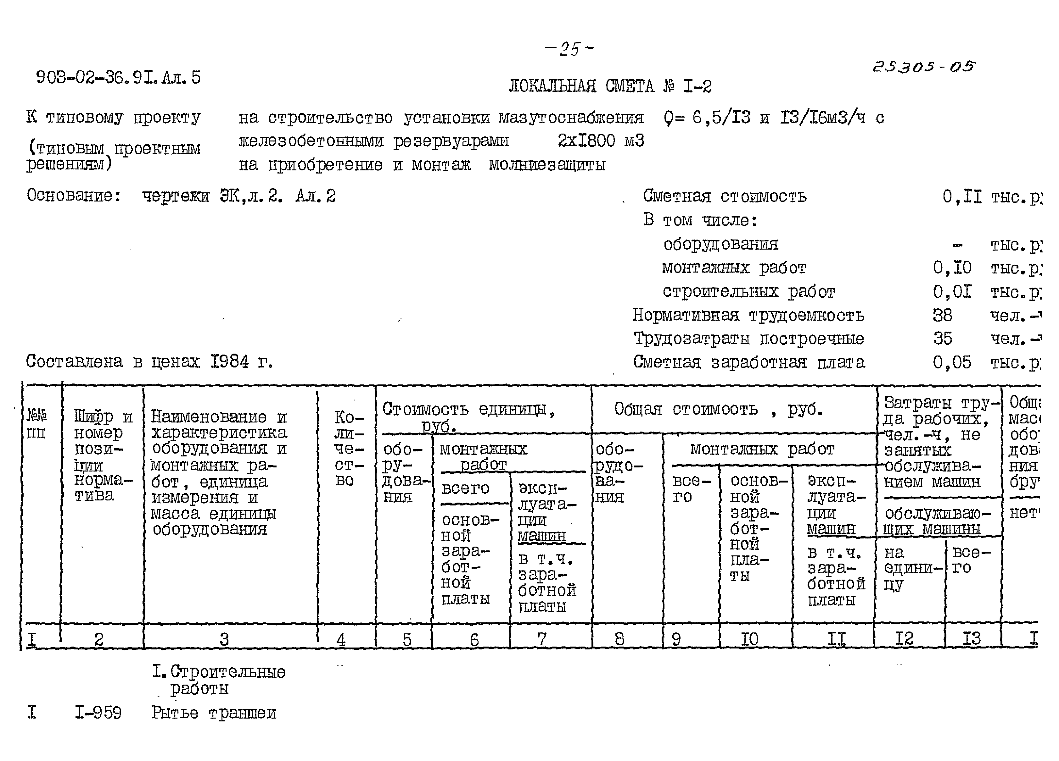 Скачать Типовые материалы для проектирования 903-02-36.91 Альбом 5. Сметы