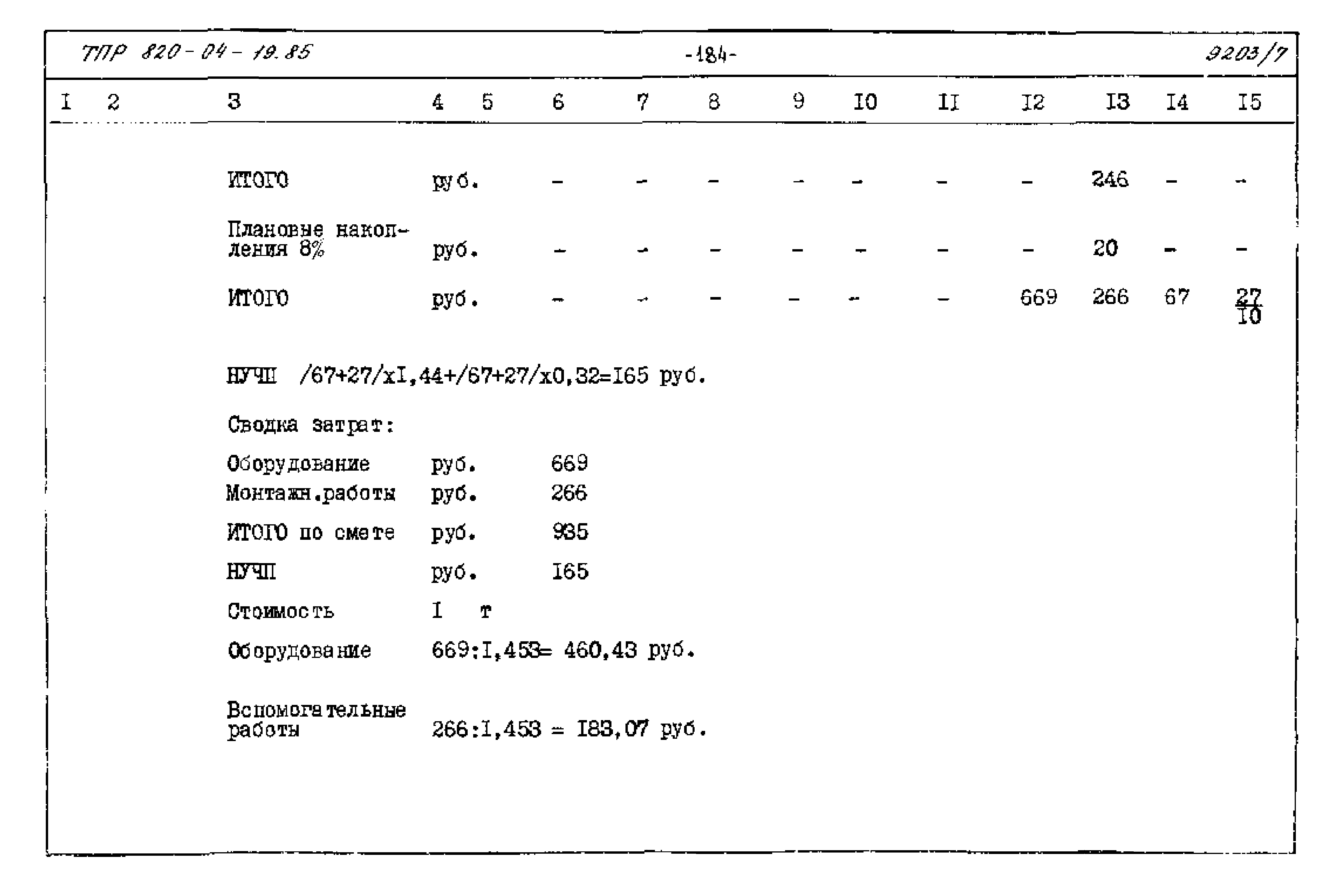 Типовые проектные решения 820-04-19.85