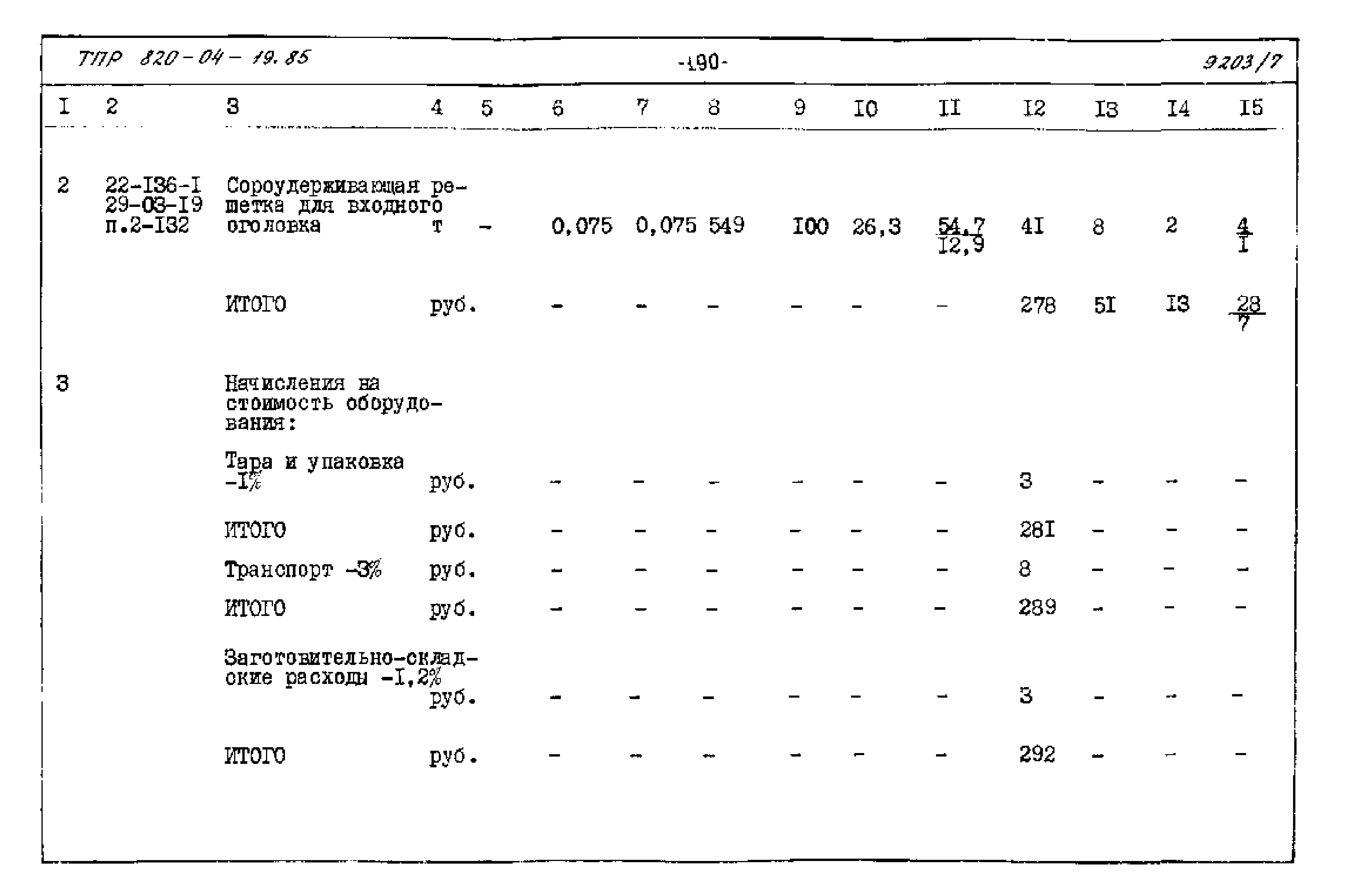Типовые проектные решения 820-04-19.85