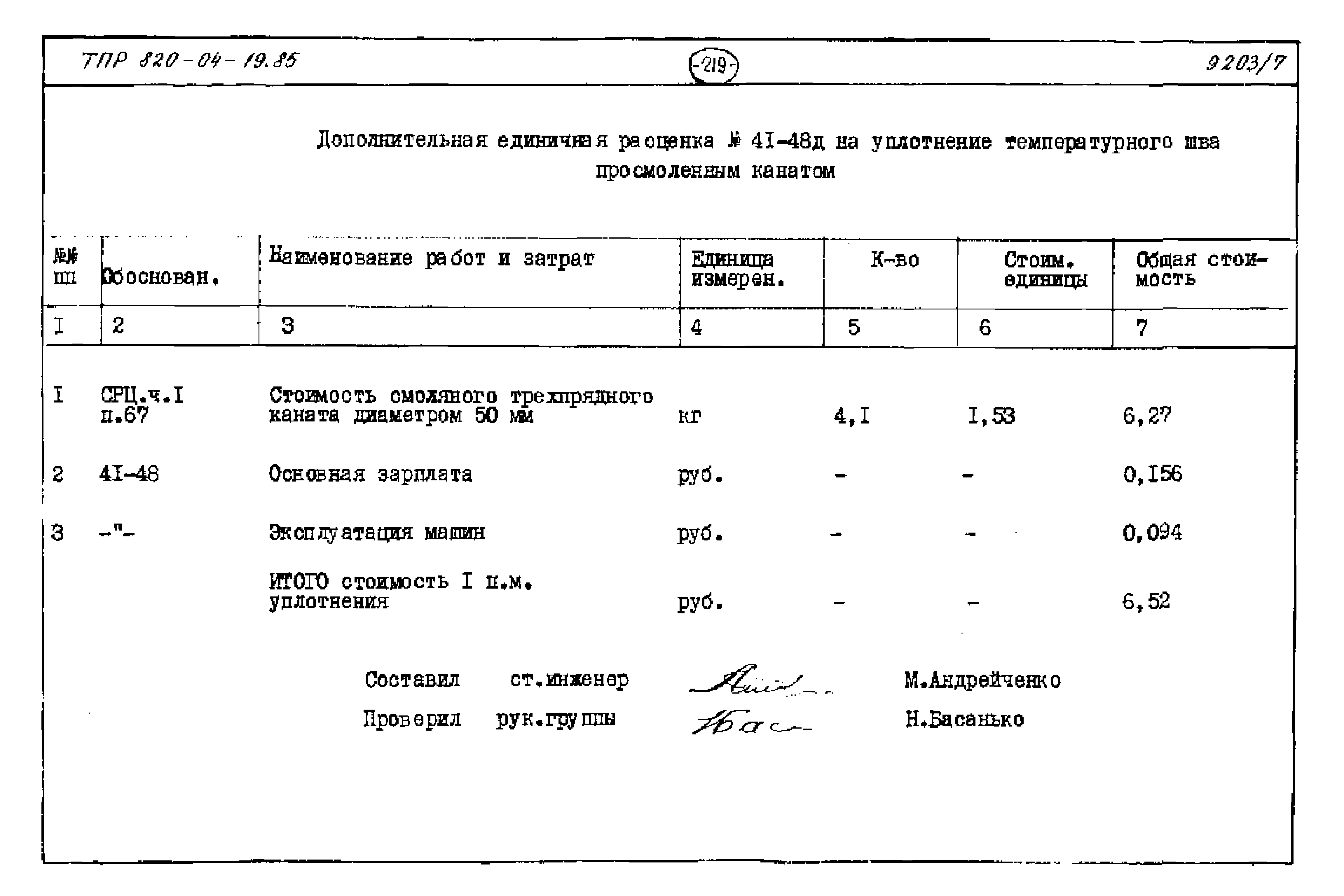 Типовые проектные решения 820-04-19.85