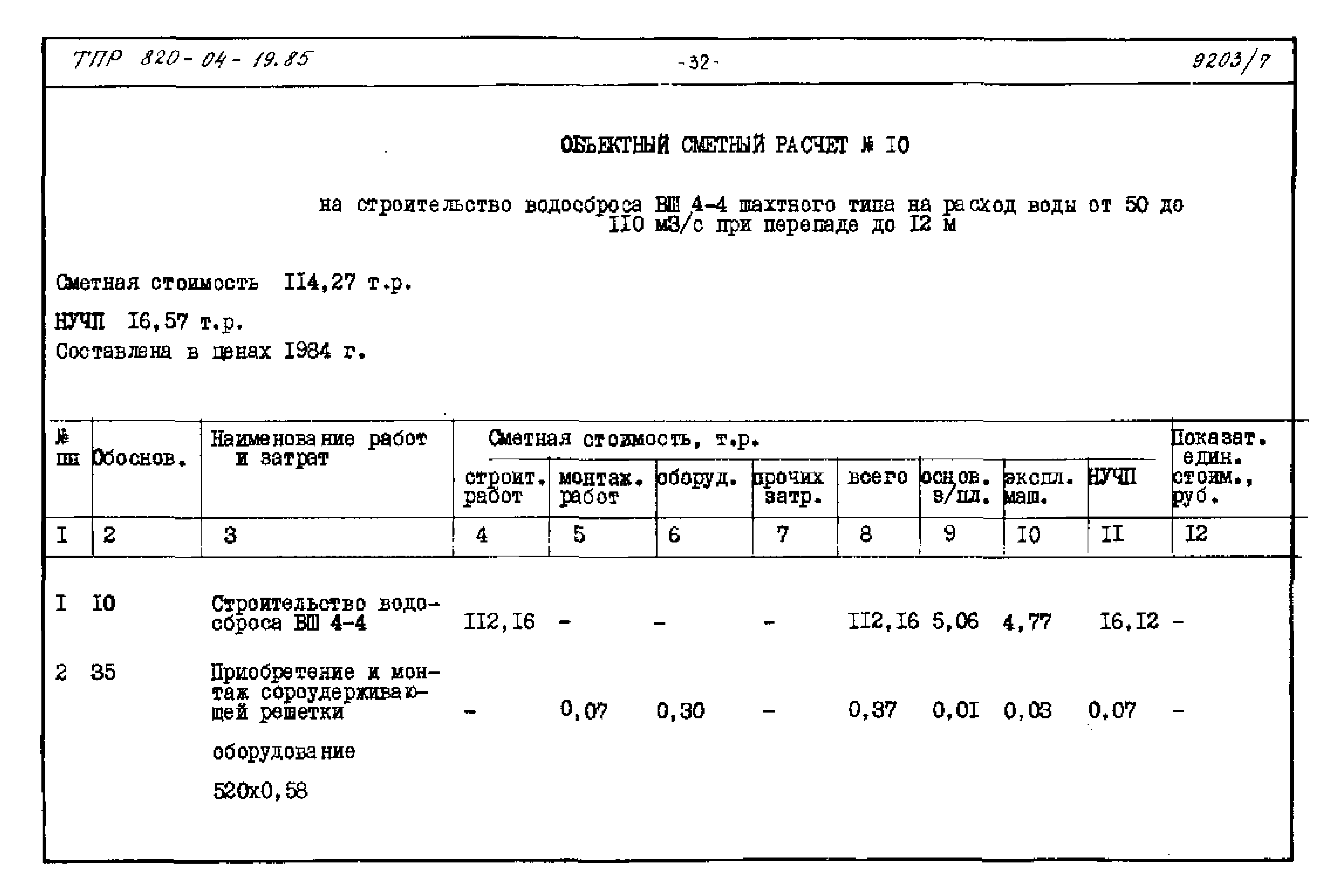 Типовые проектные решения 820-04-19.85