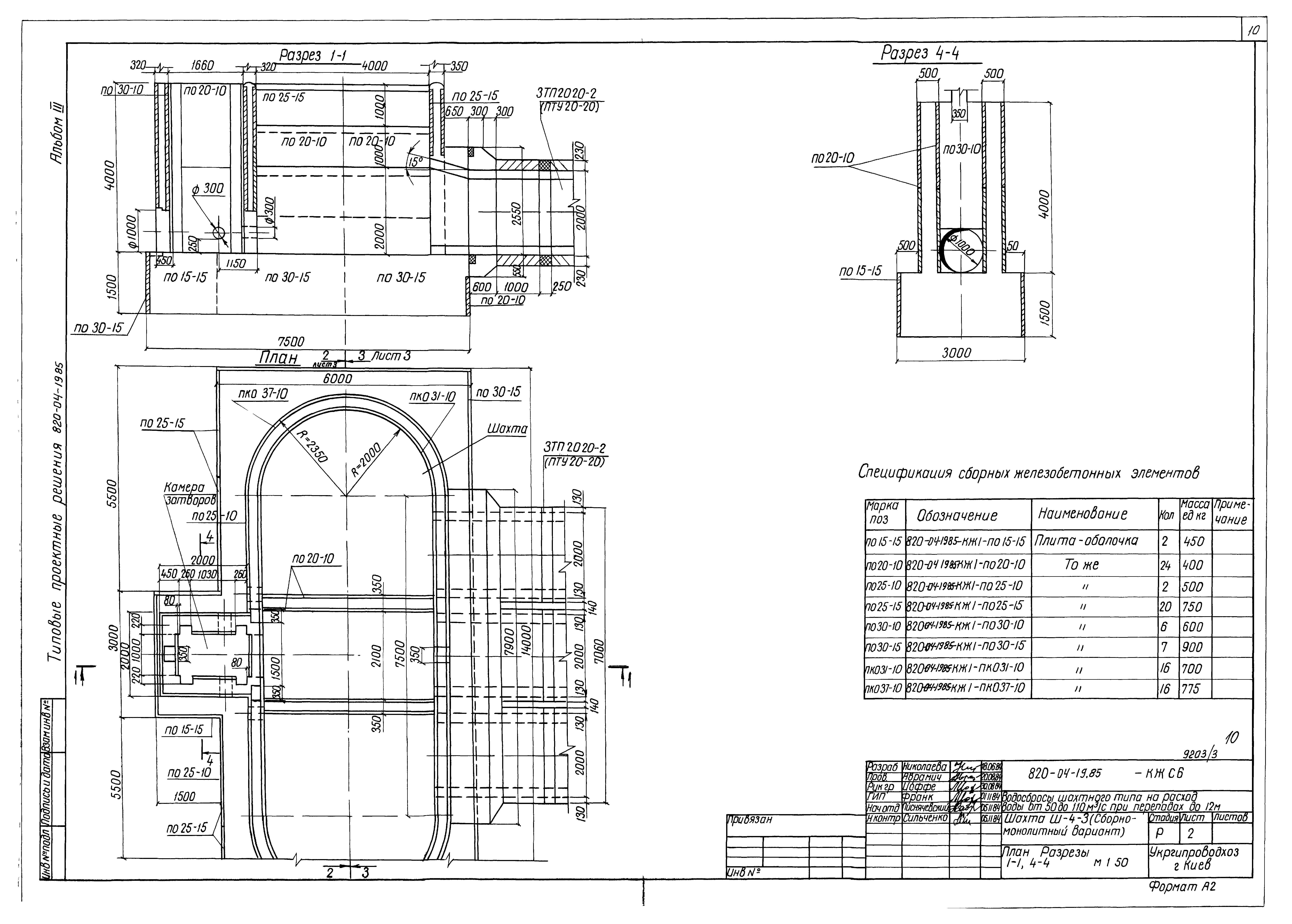 Типовые проектные решения 820-04-19.85