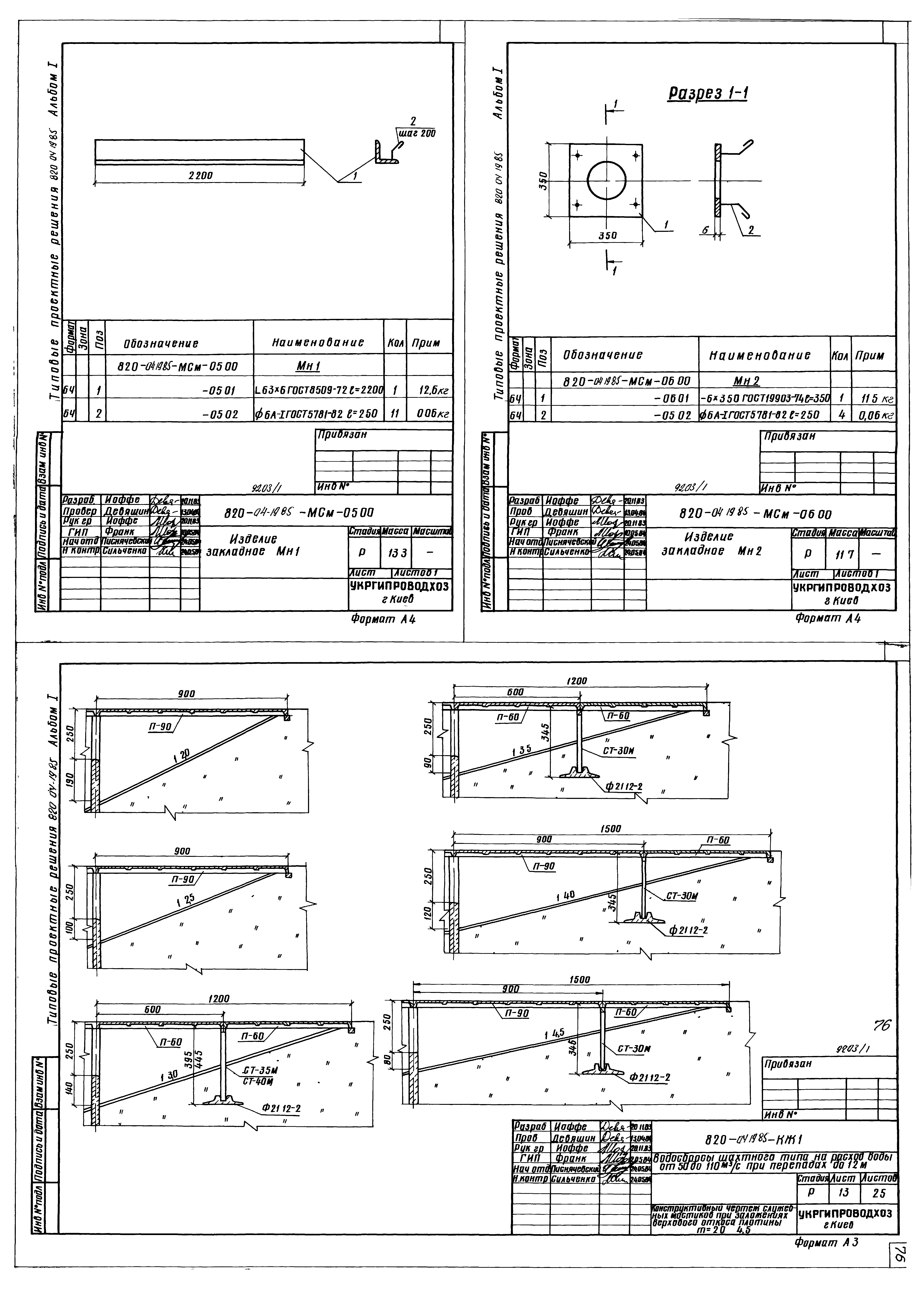 Типовые проектные решения 820-04-19.85