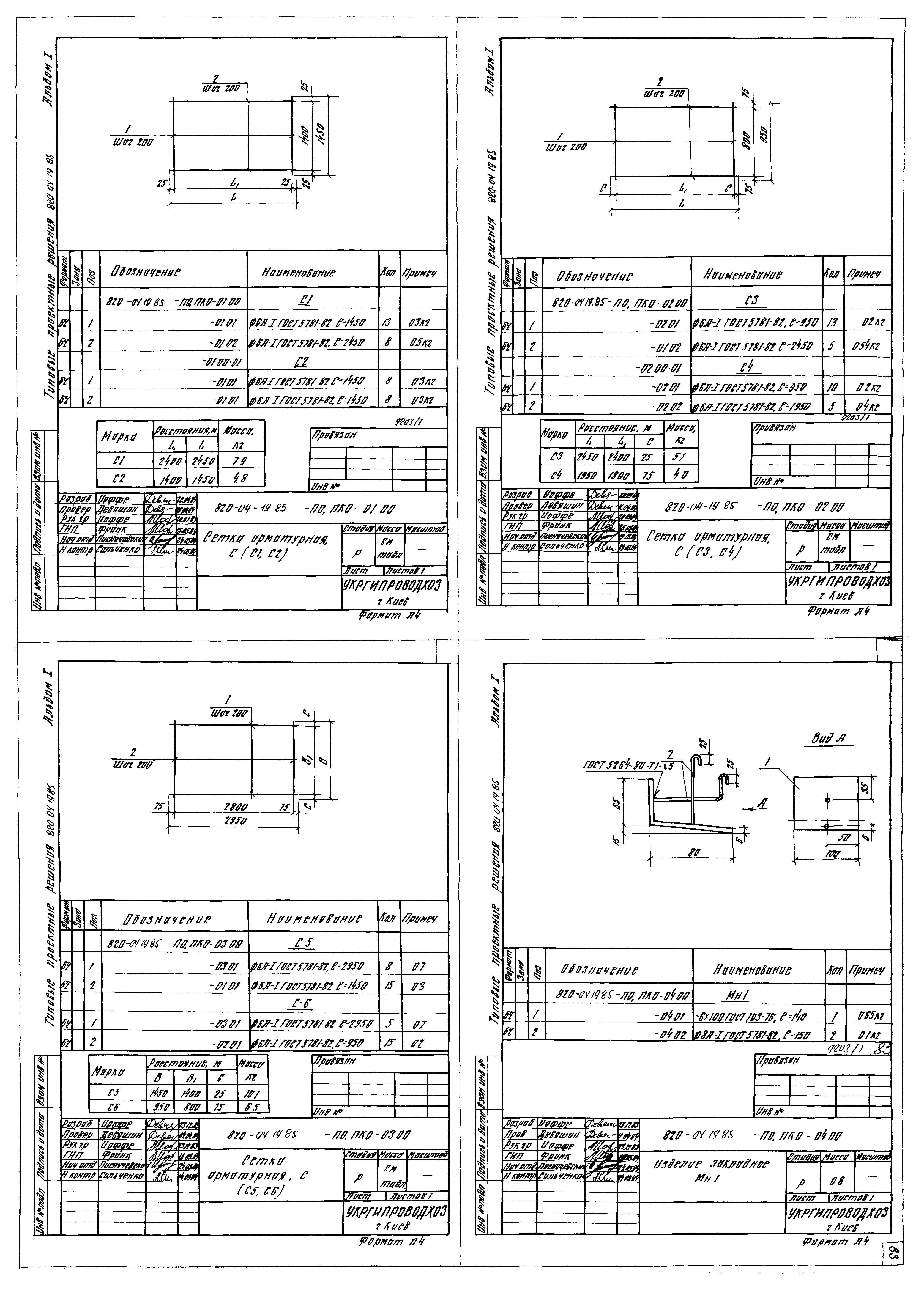 Типовые проектные решения 820-04-19.85
