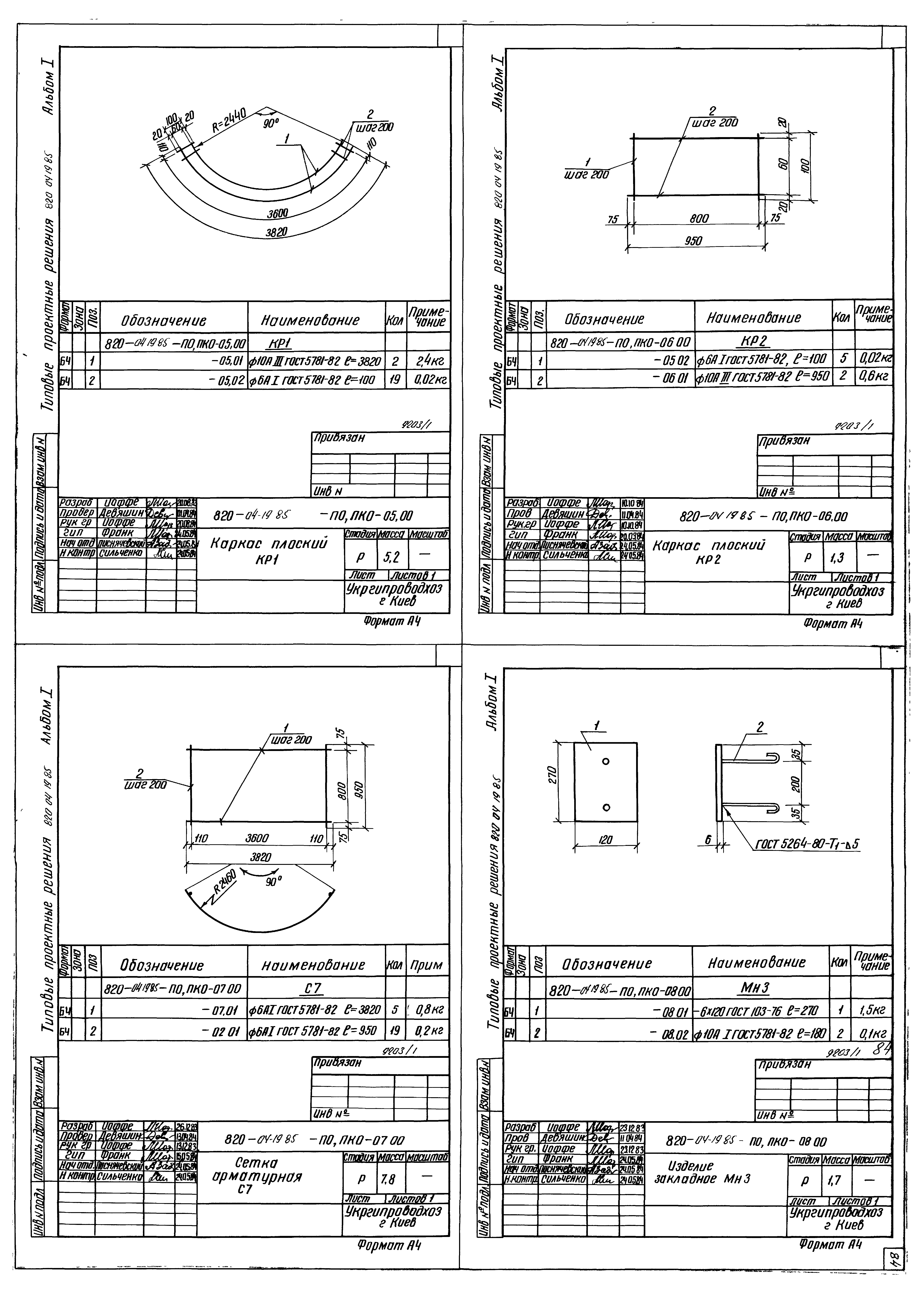 Типовые проектные решения 820-04-19.85