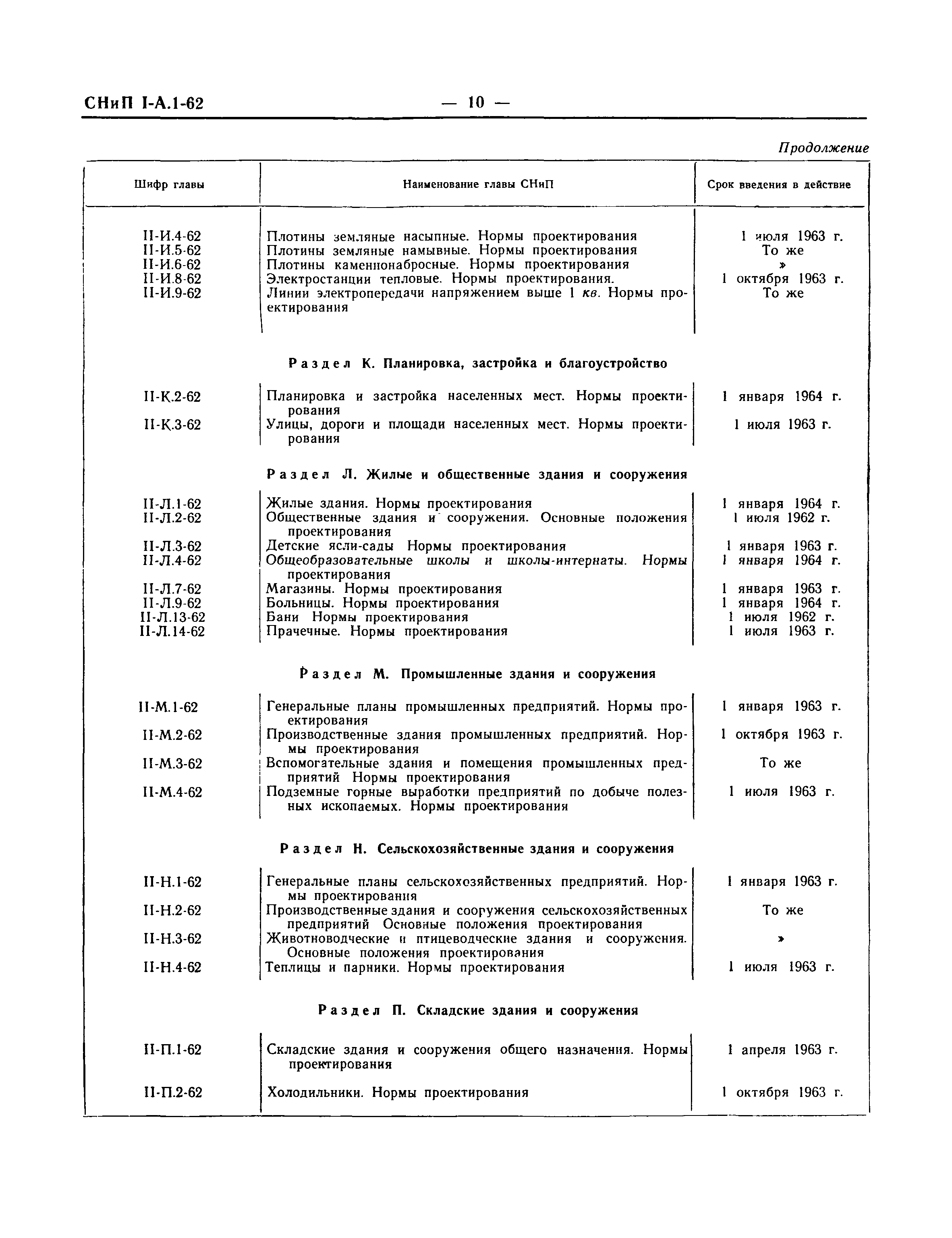 СНиП I-А.1-62