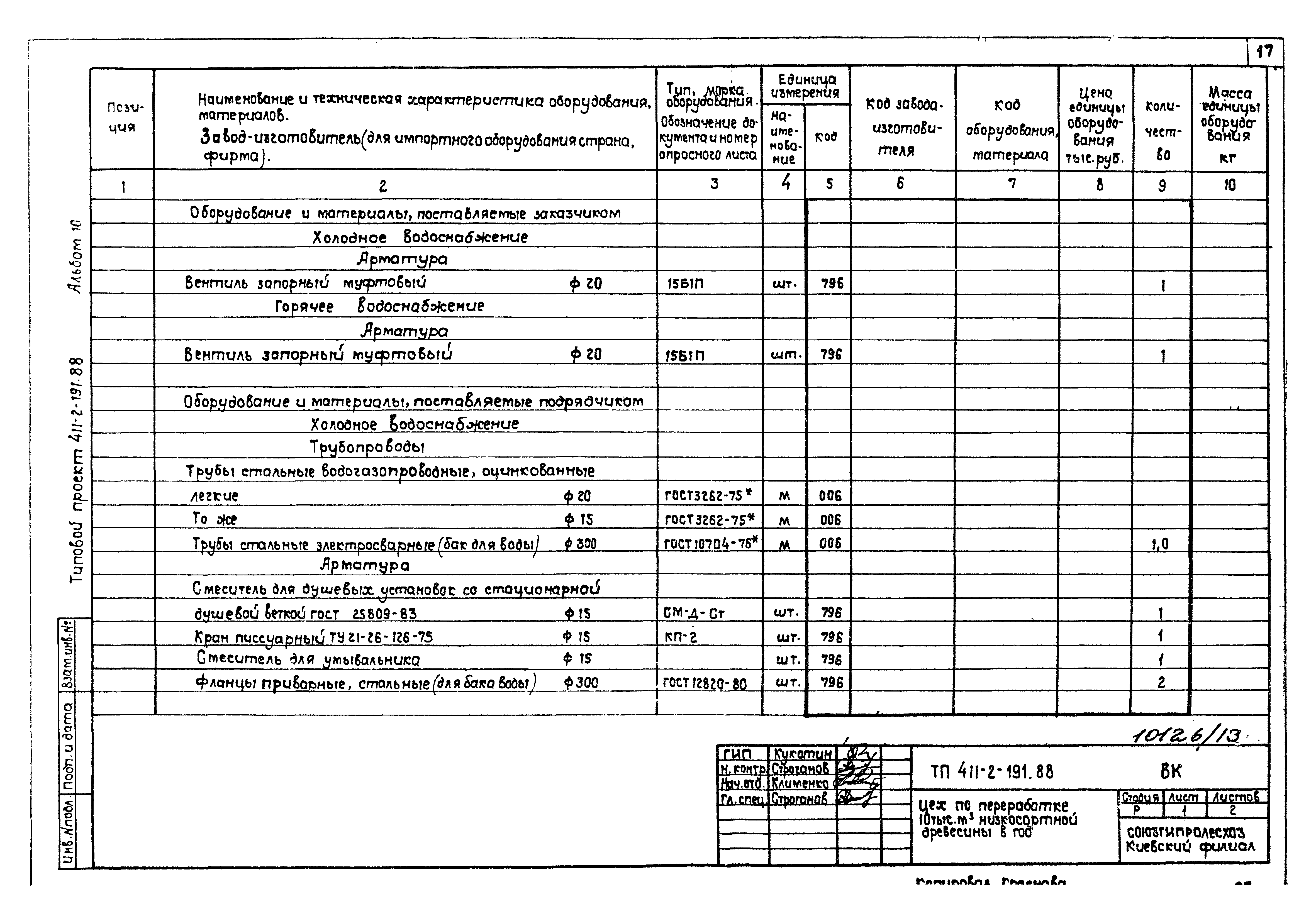 Типовой проект 411-2-191.88