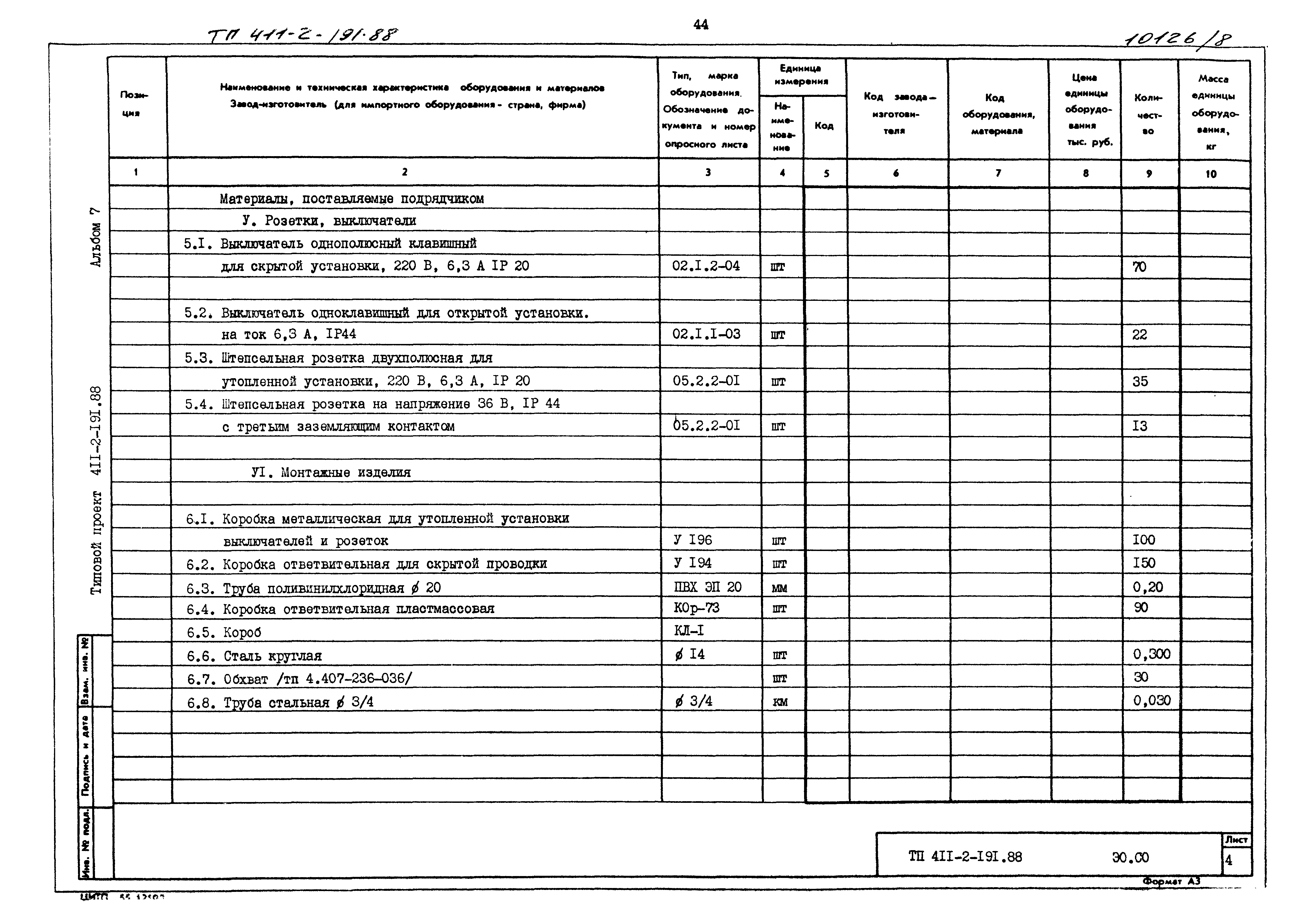 Типовой проект 411-2-191.88