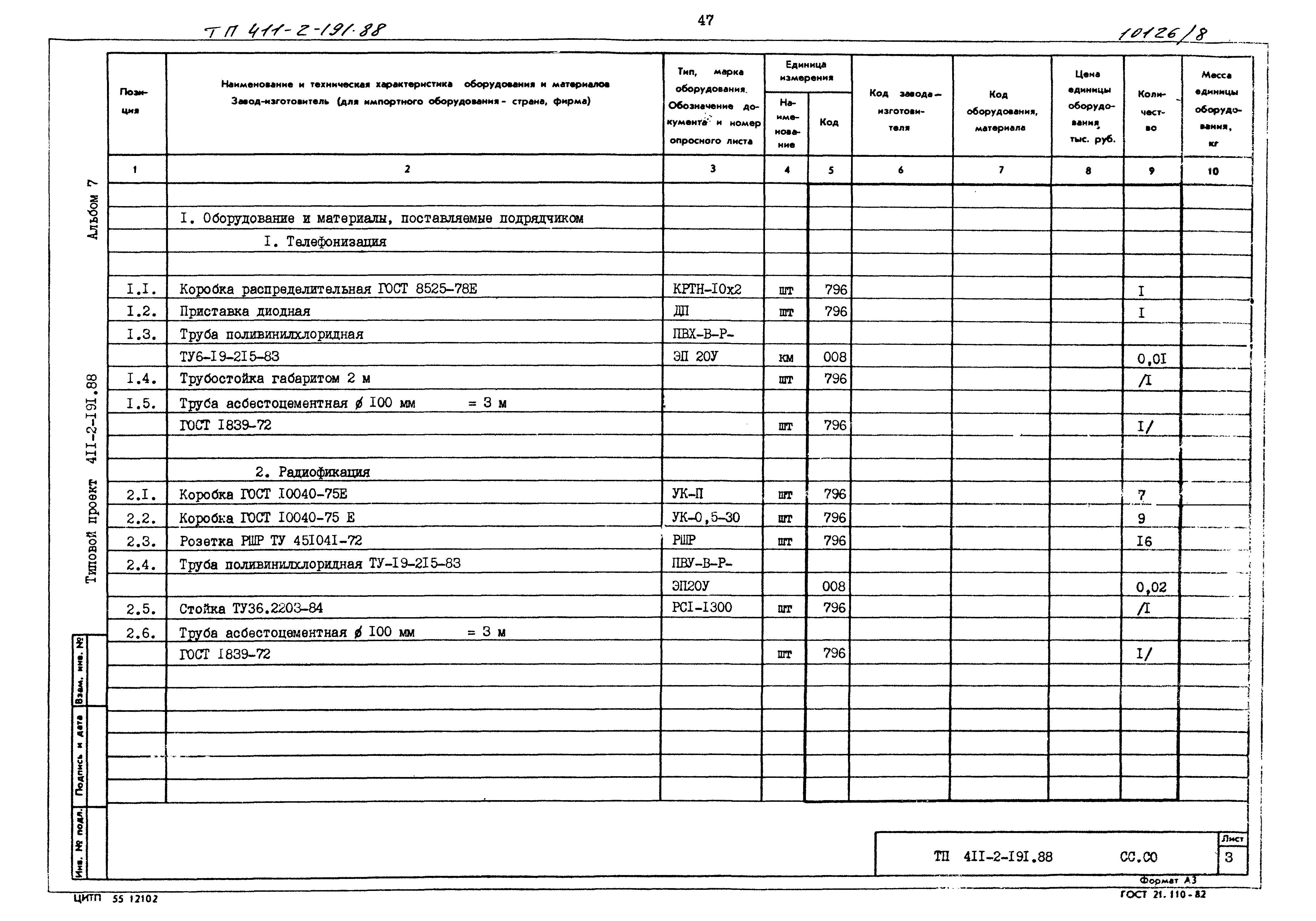 Типовой проект 411-2-191.88