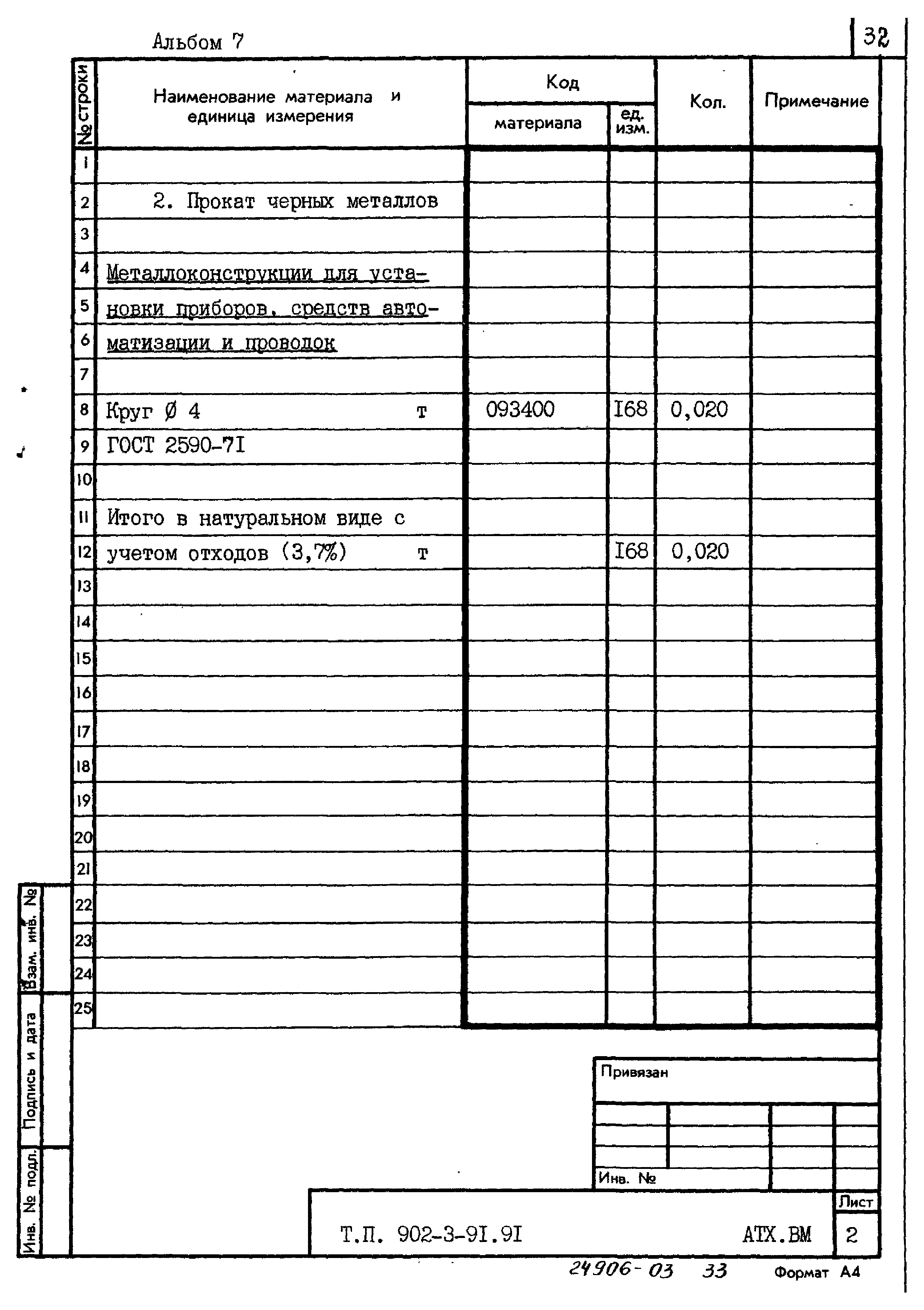 Типовой проект 902-3-91.91