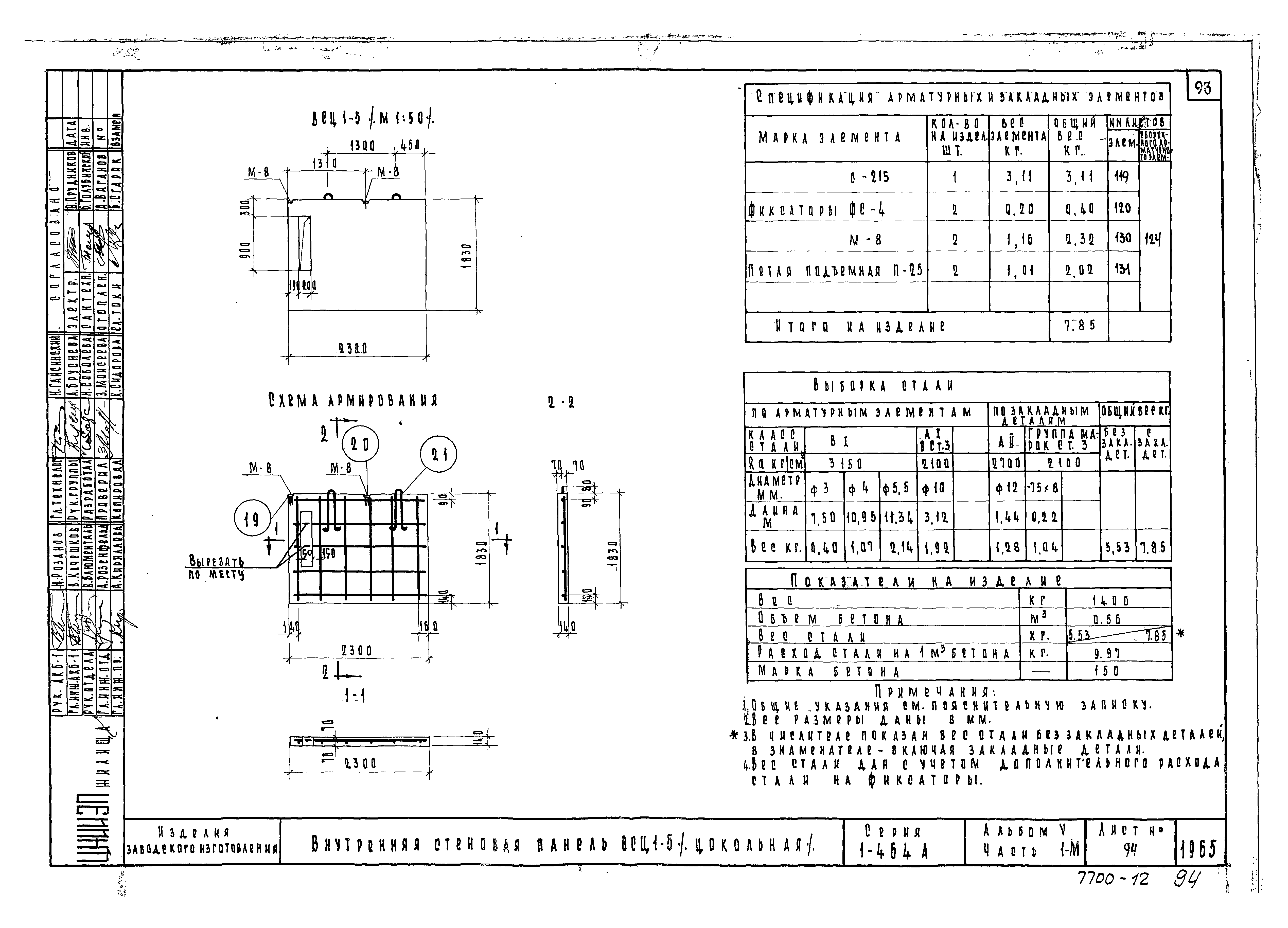 Скачать Типовой проект Серия 1-464А Альбом V. Часть 1-м. Изделия заводского  изготовления к домам с 14 по 18 серии типовых проектов 1-464А.  Железобетонные изделия (панели перекрытия, внутренние стеновые панели и  перегородки)