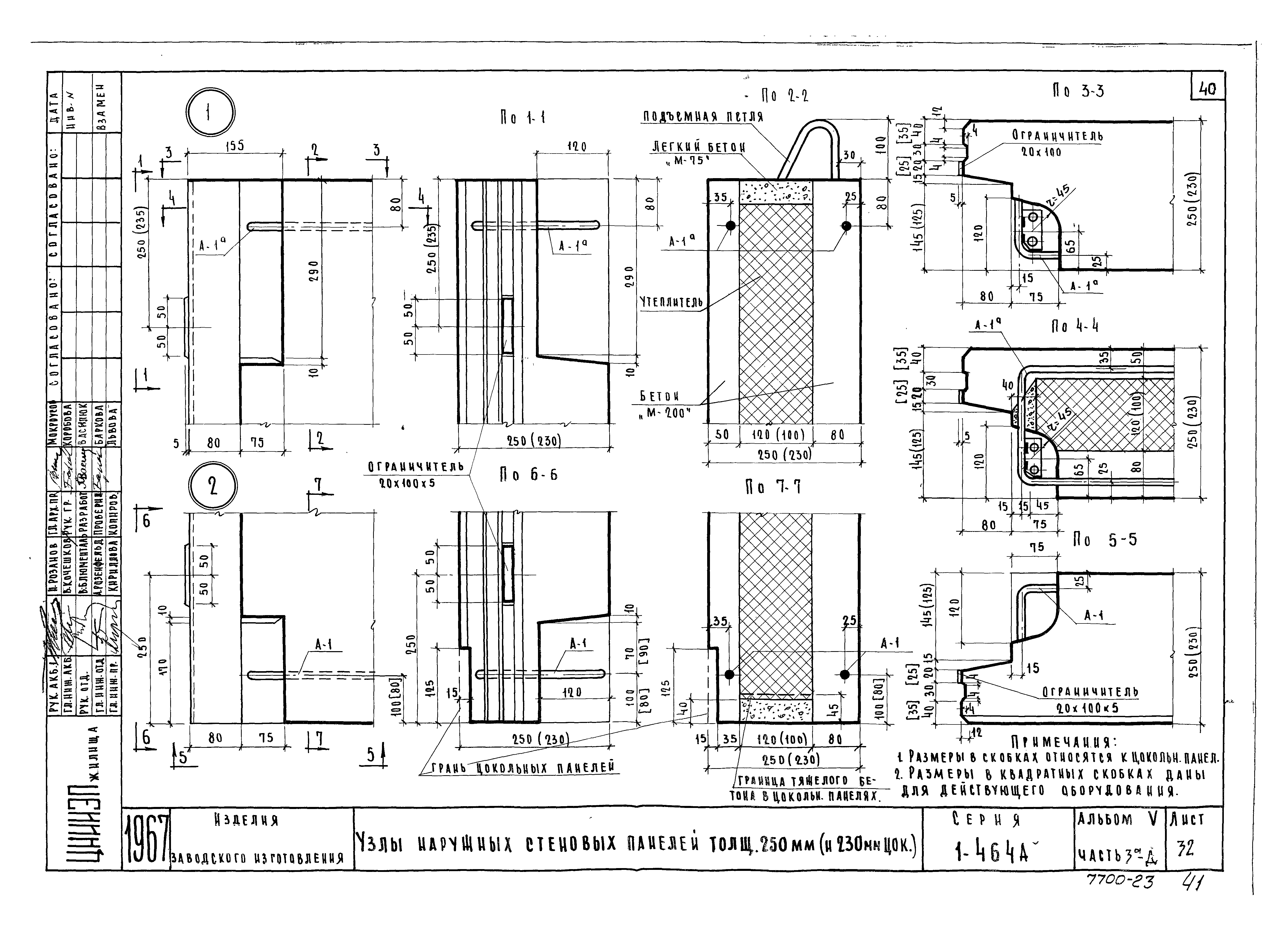 Скачать Типовой проект Серия 1-464А Альбом V. Часть 3а-Д. Наружные стеновые  панели многослойной конструкции (со столярными изделиями по ГОСТу 11214-65)