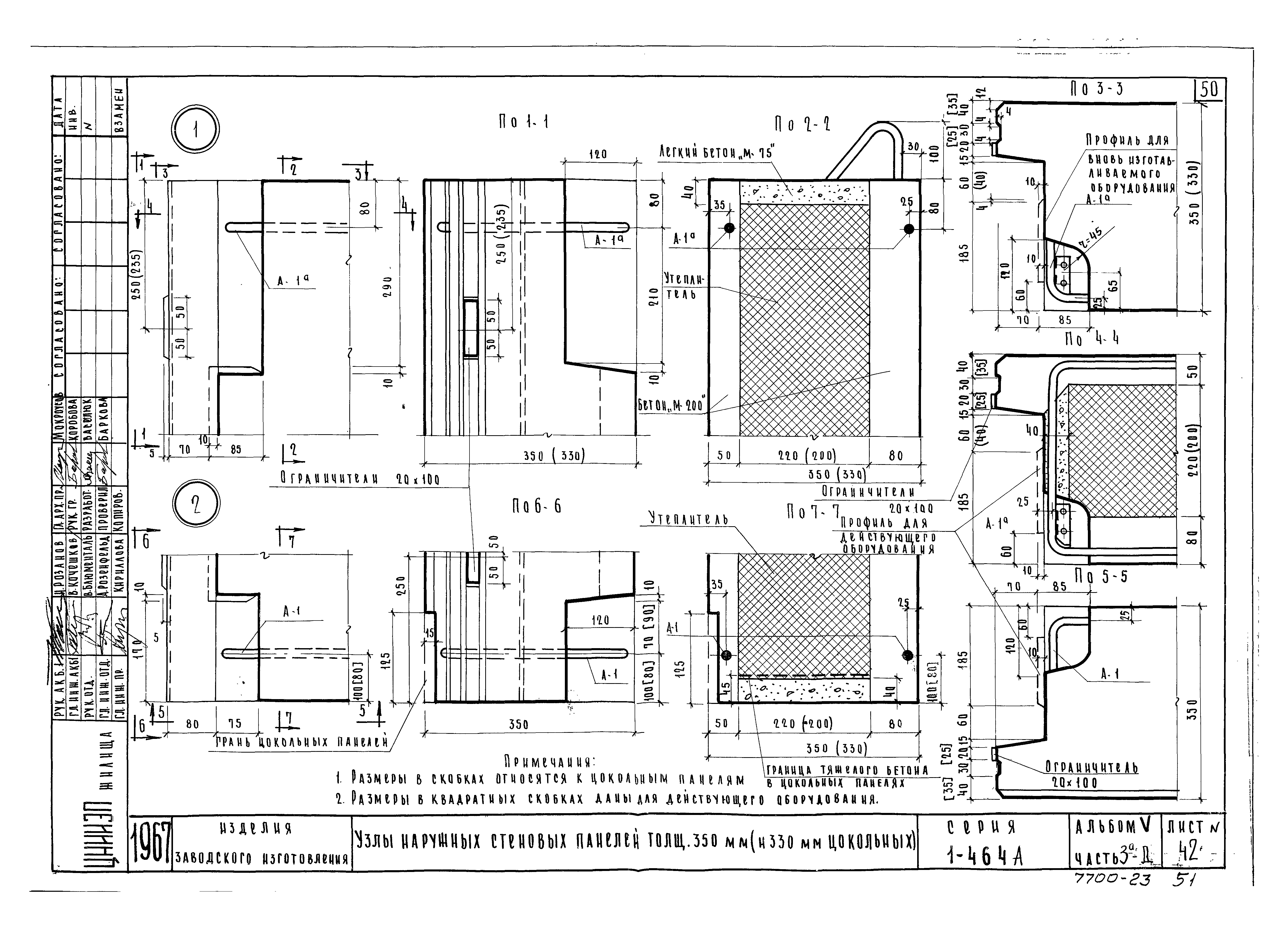 Скачать Типовой проект Серия 1-464А Альбом V. Часть 3а-Д. Наружные стеновые  панели многослойной конструкции (со столярными изделиями по ГОСТу 11214-65)