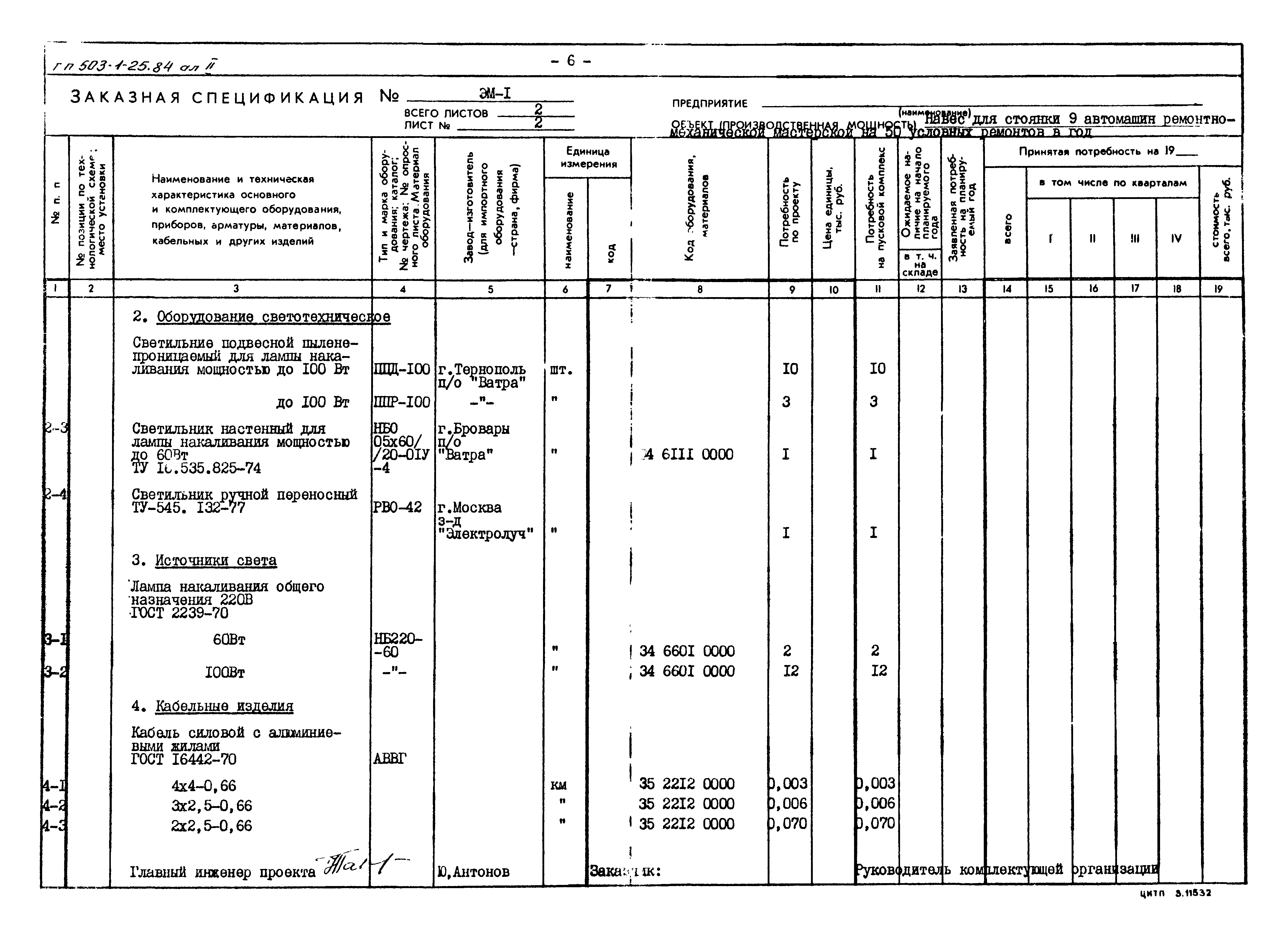 Типовой проект 503-1-25.84