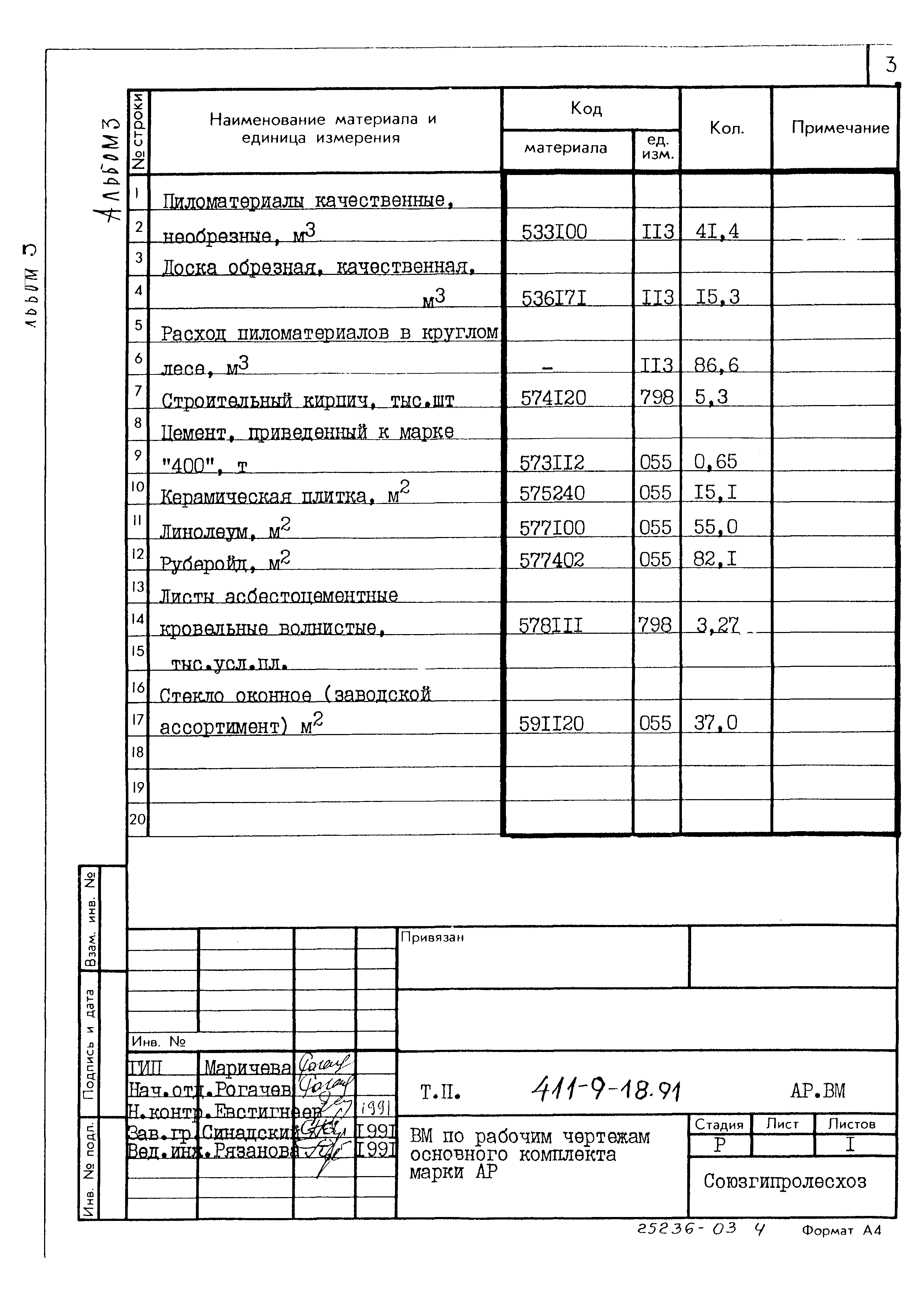 Типовой проект 411-9-18.91