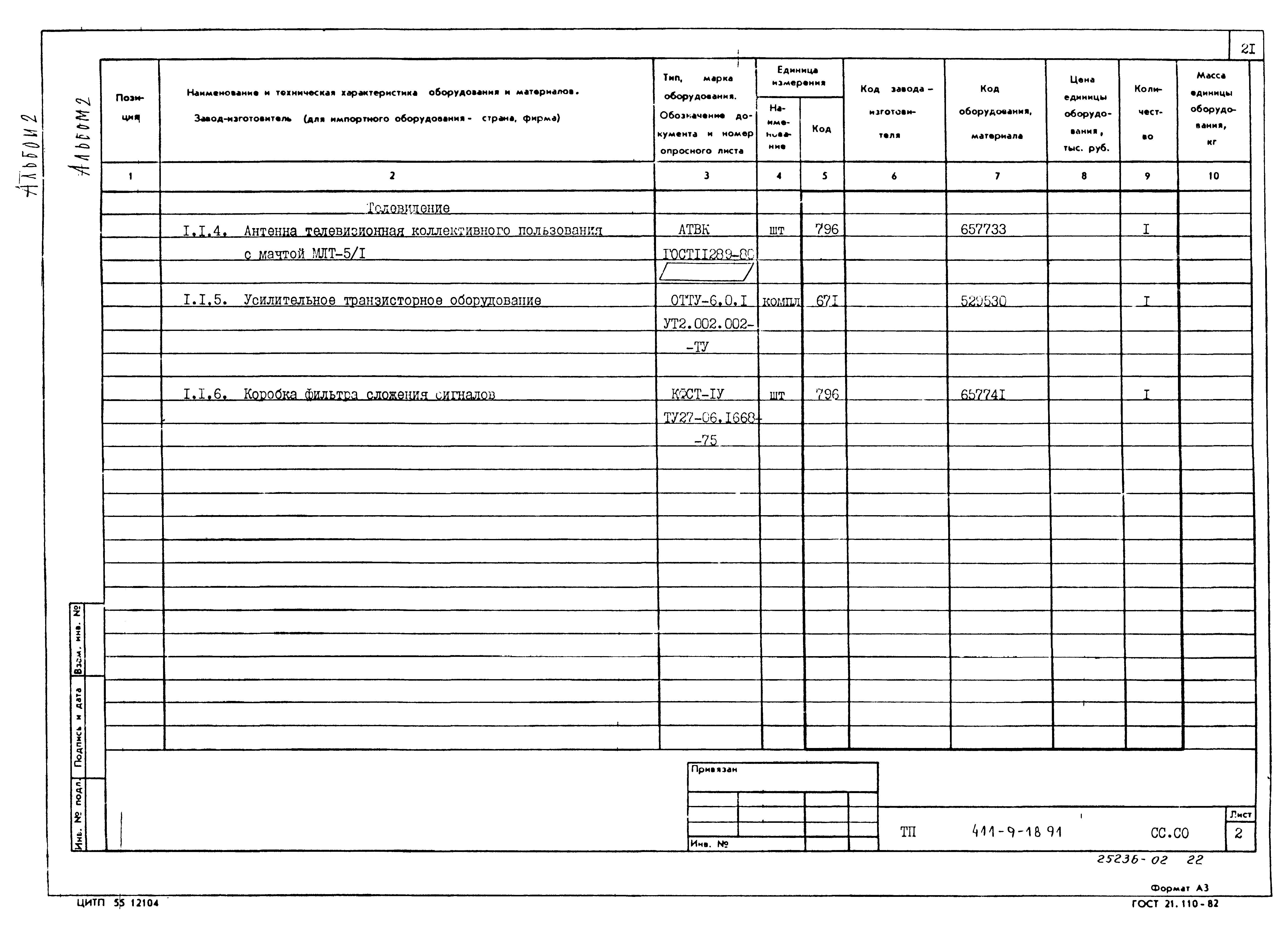 Типовой проект 411-9-18.91