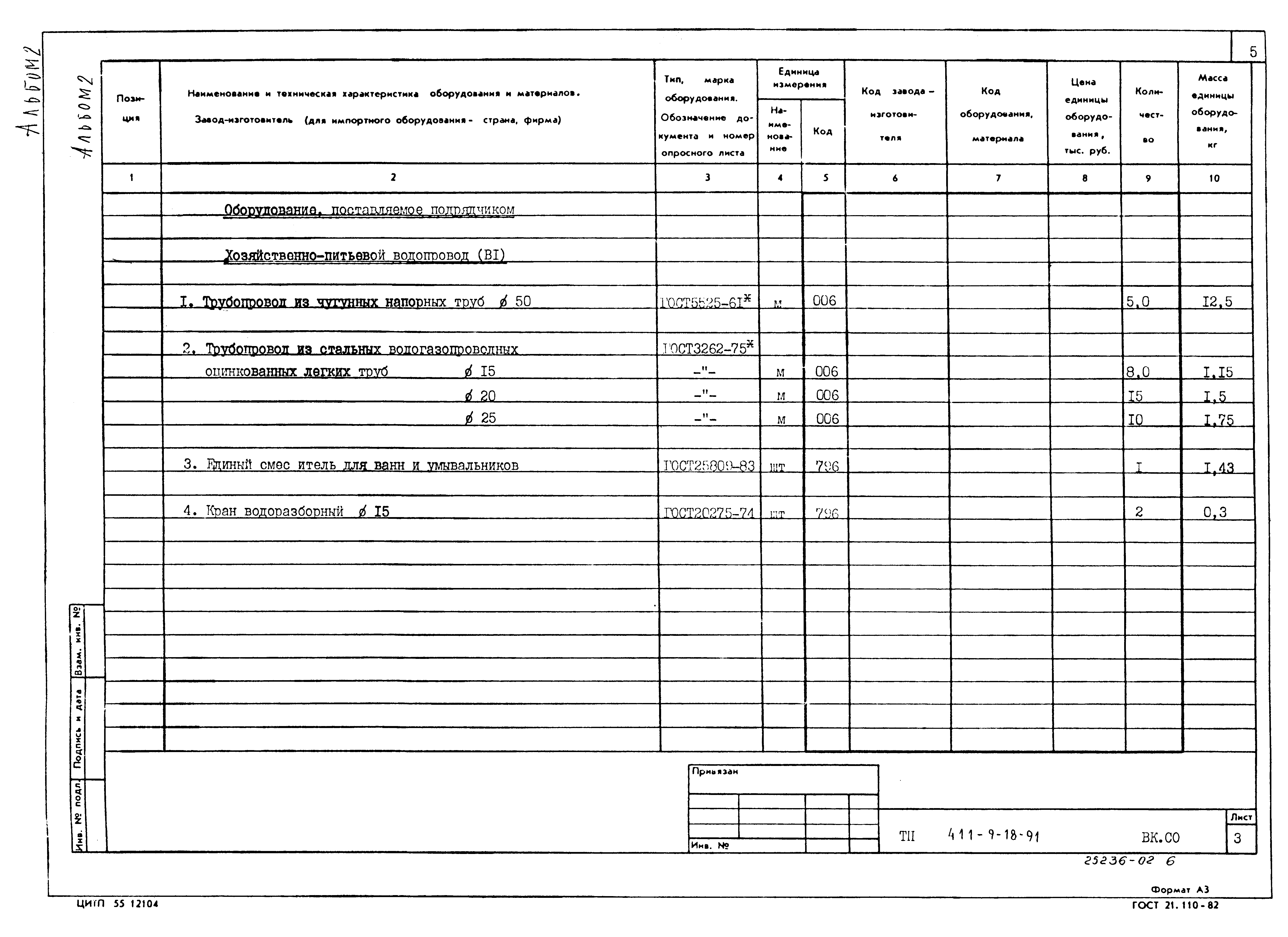 Типовой проект 411-9-18.91