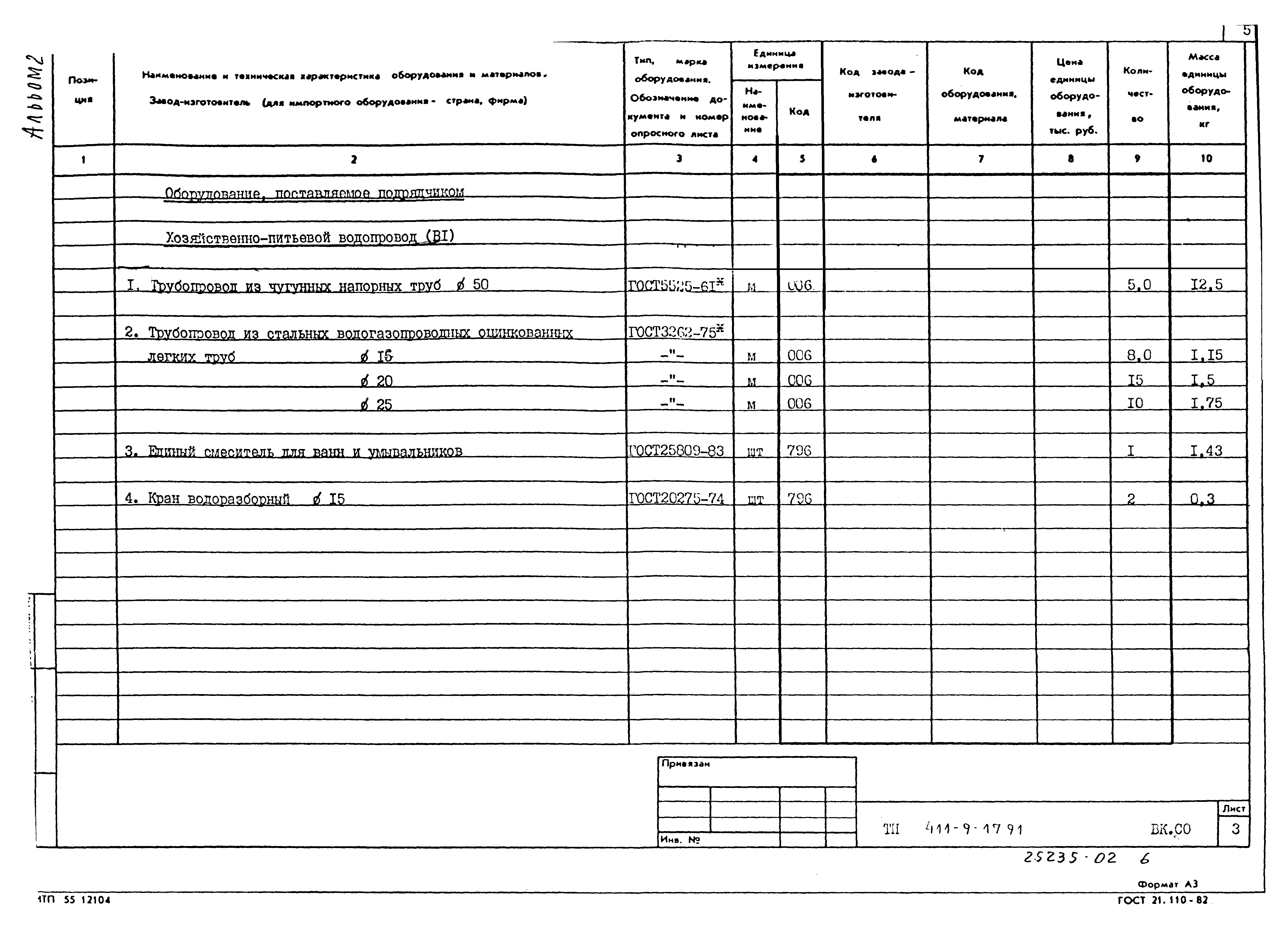 Типовой проект 411-9-17.91