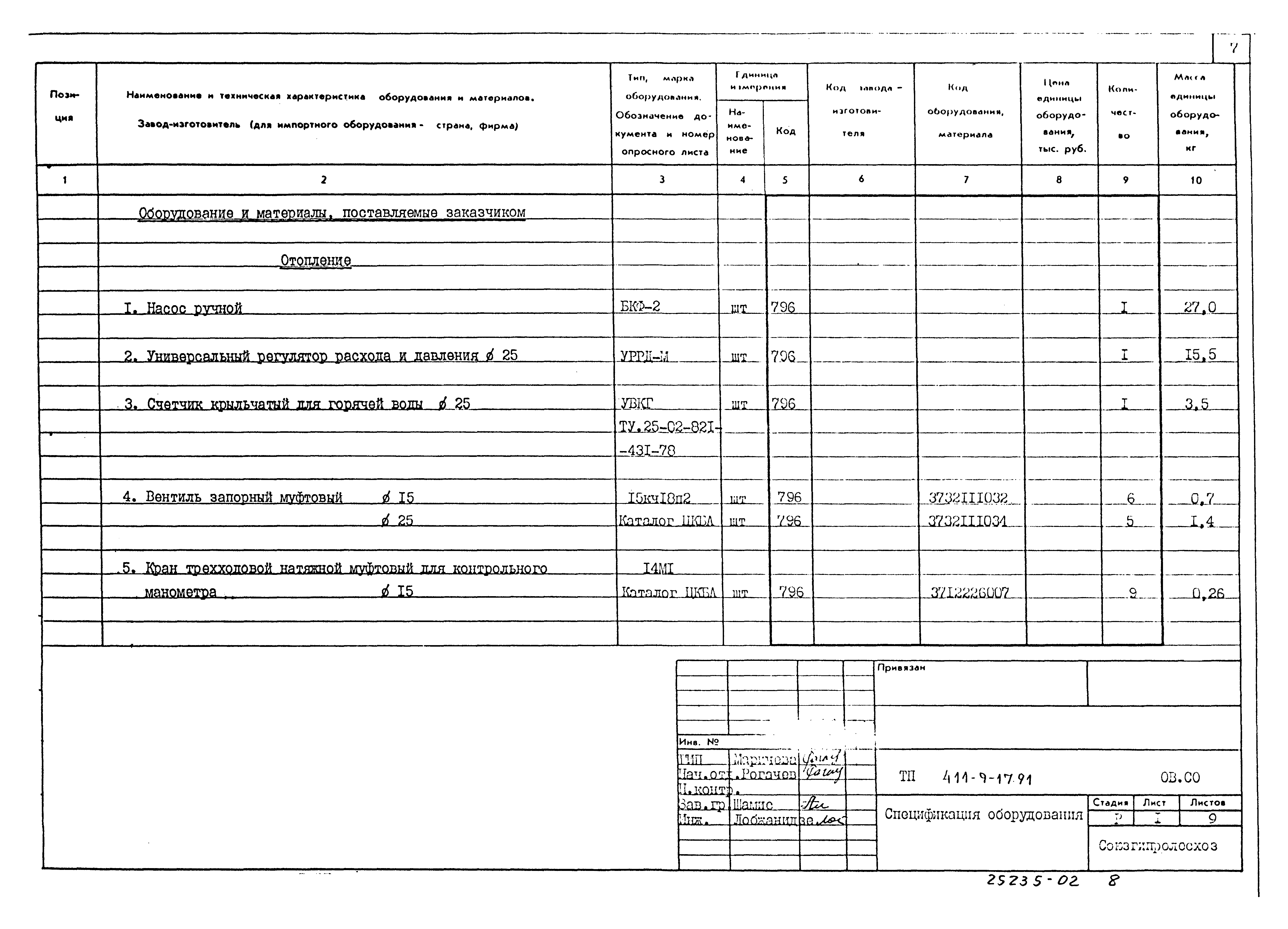 Типовой проект 411-9-17.91