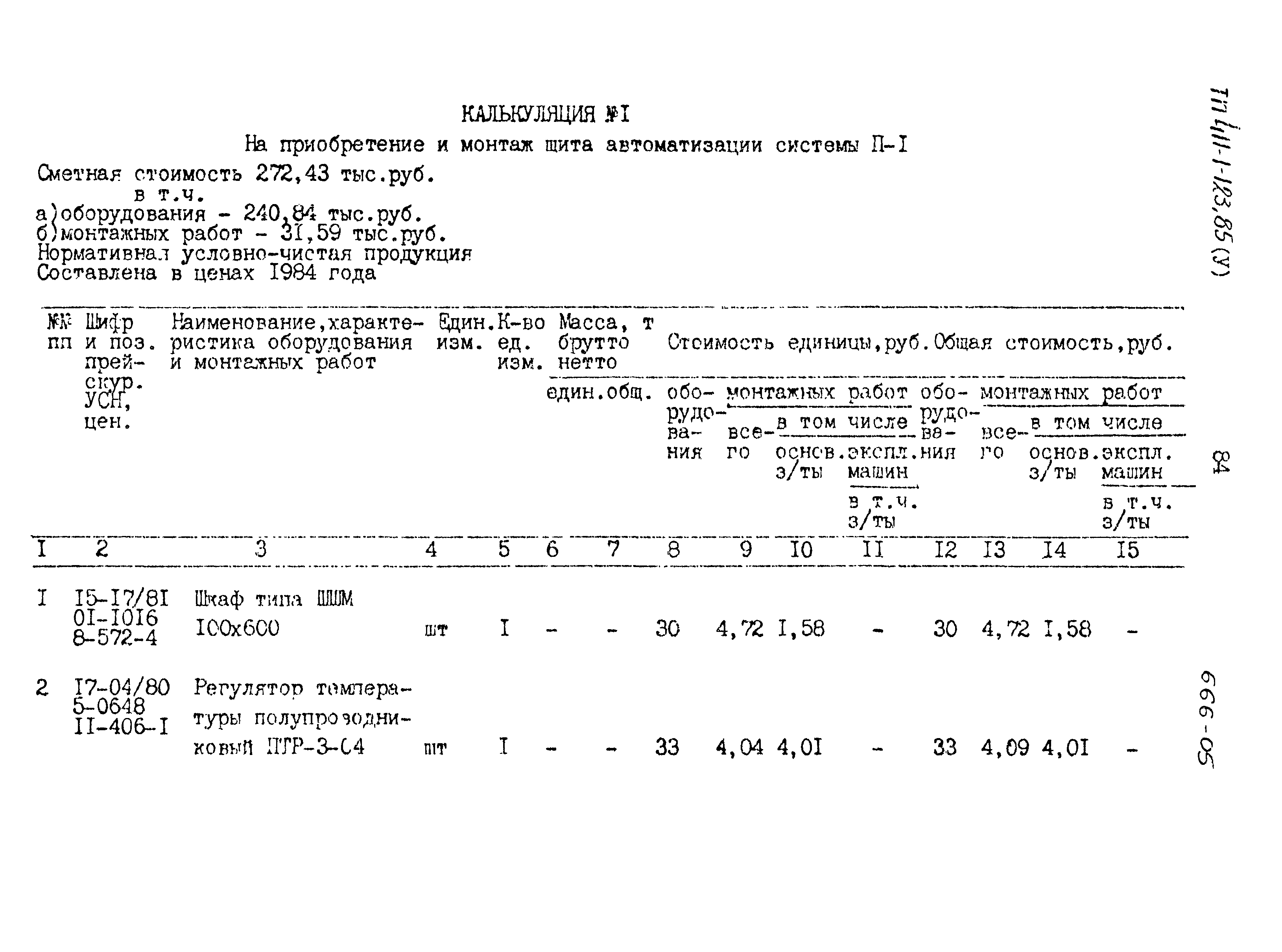 Типовой проект 411-1-123.85